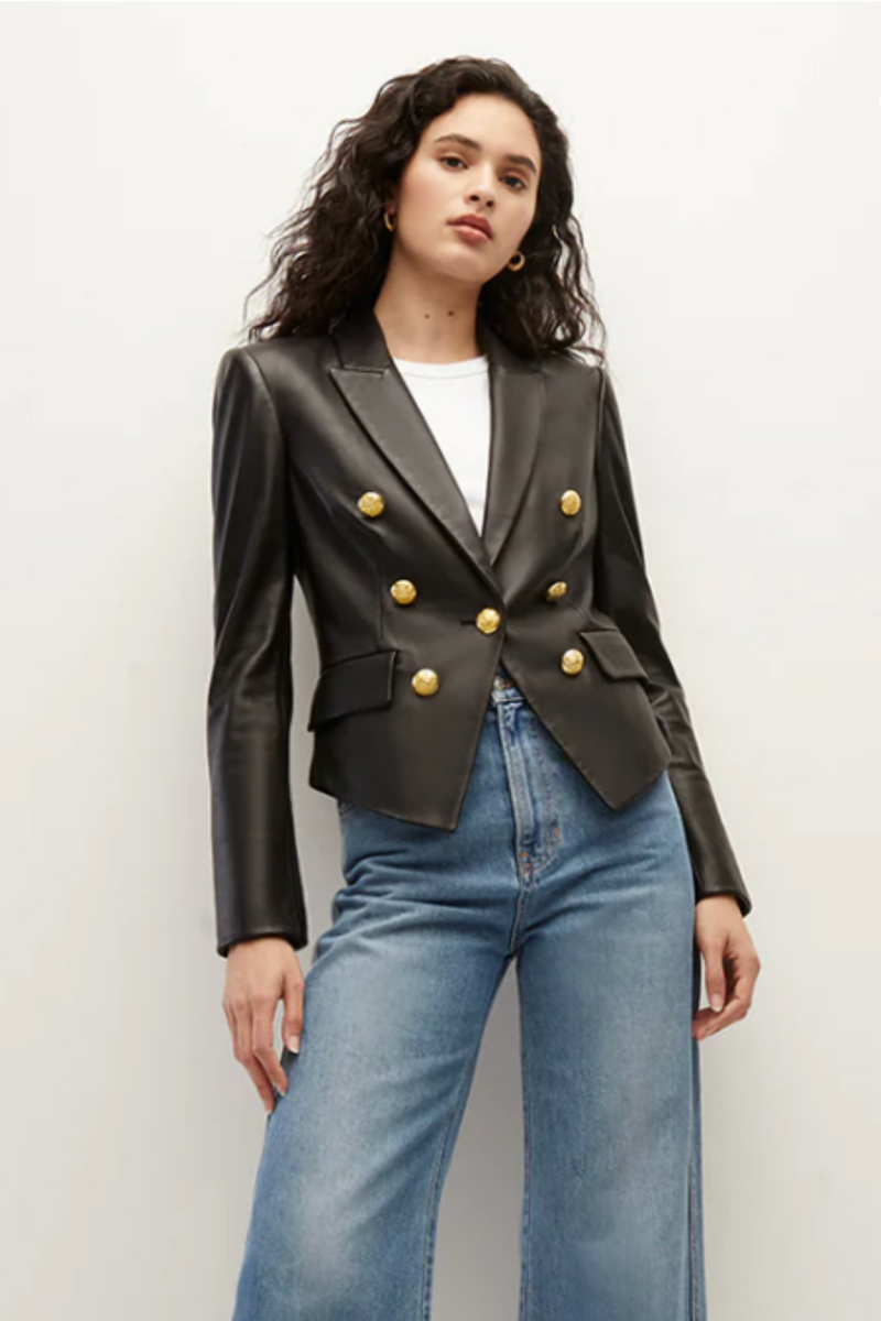 Veronica beard 2025 cooke leather blazer