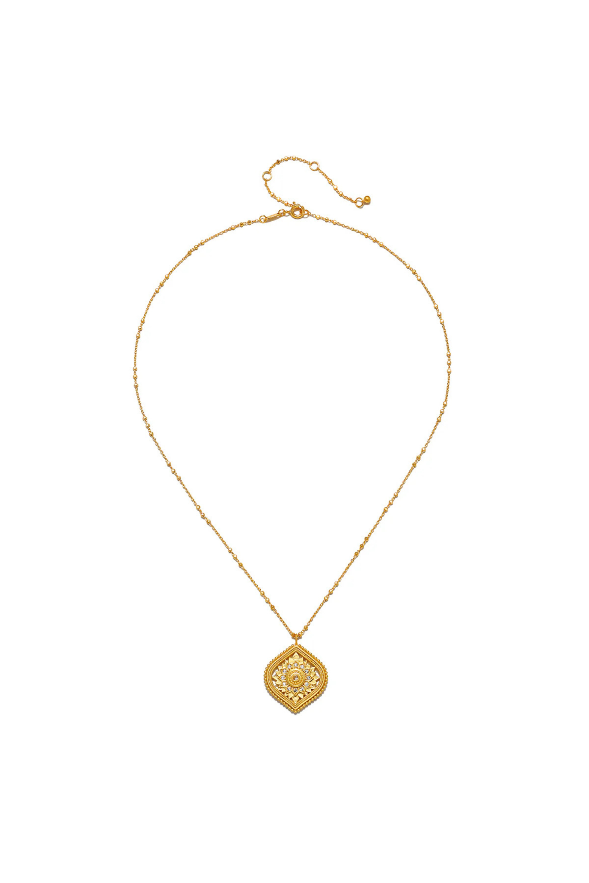 Satya 18" White Topaz Lotus Necklace