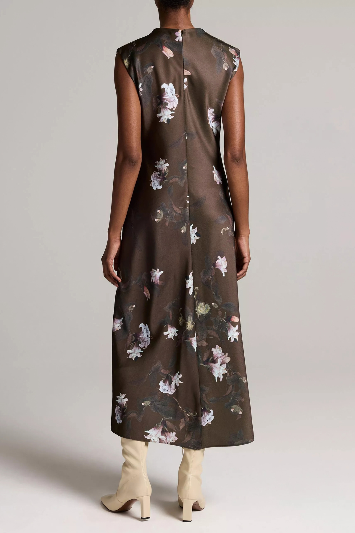 Vince Lily Vine Draped Funnel Neck Dress