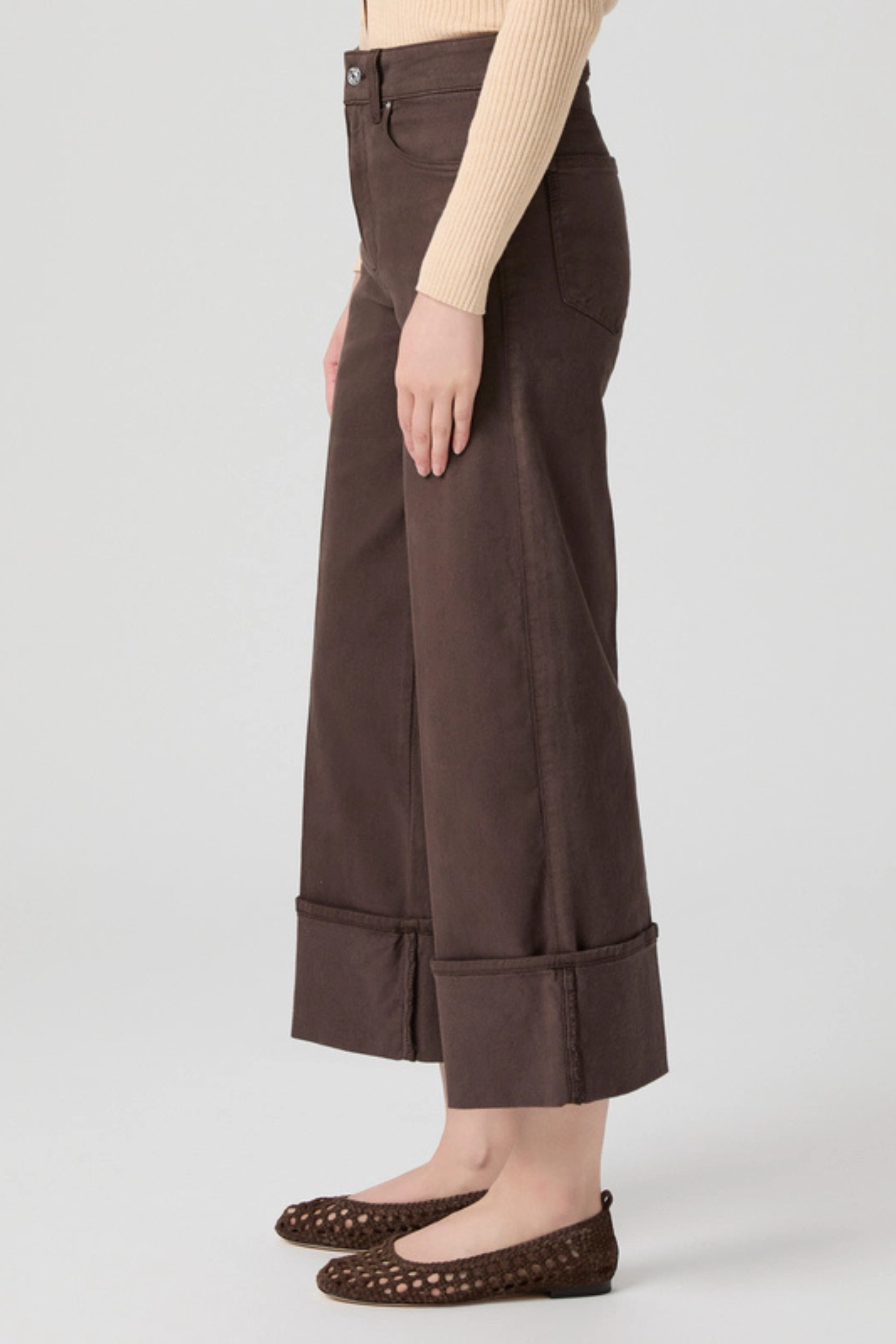 Paige Sasha Ankle Wide Cuff Rich Chocolate