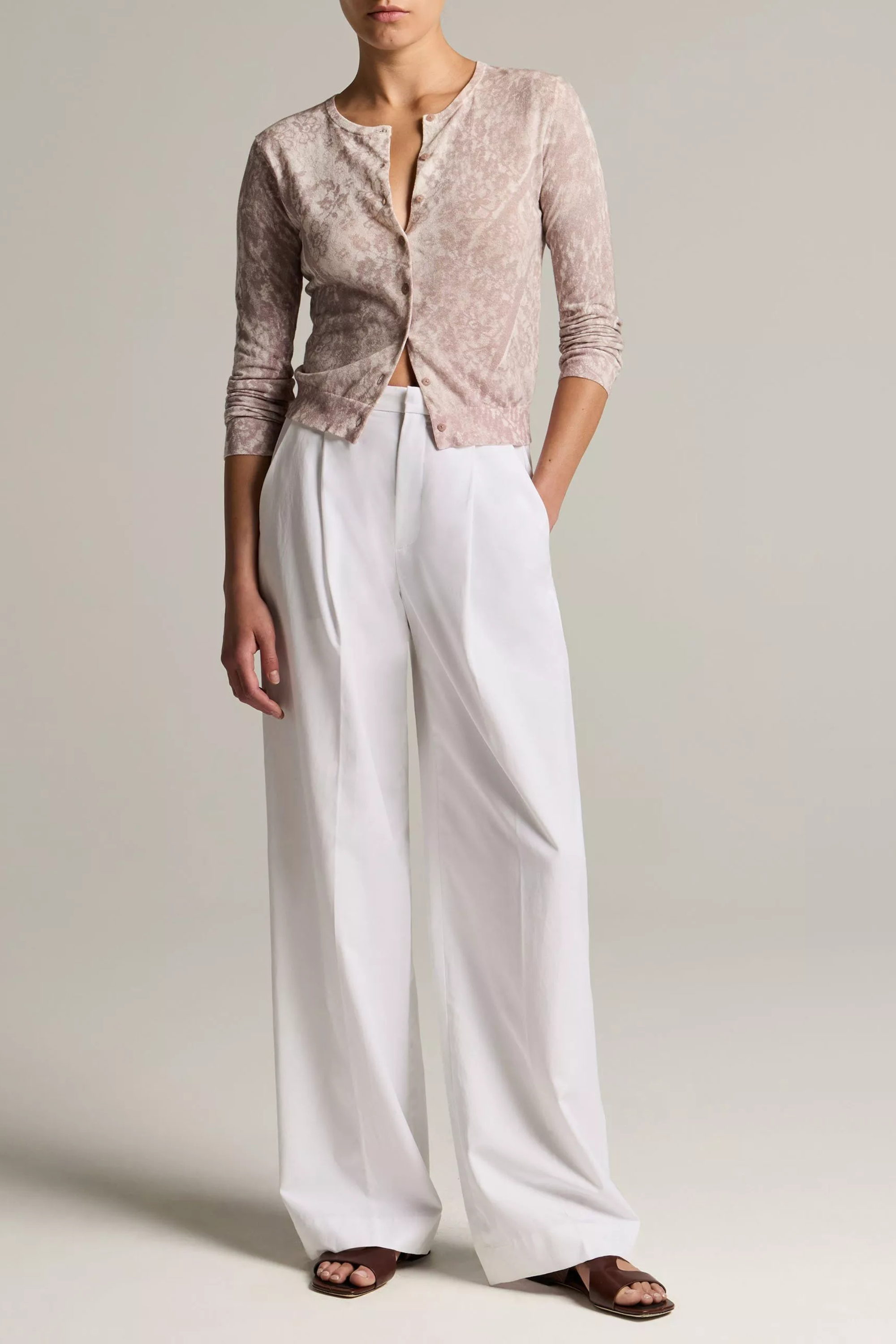 Vince Printed Floral Cardigan