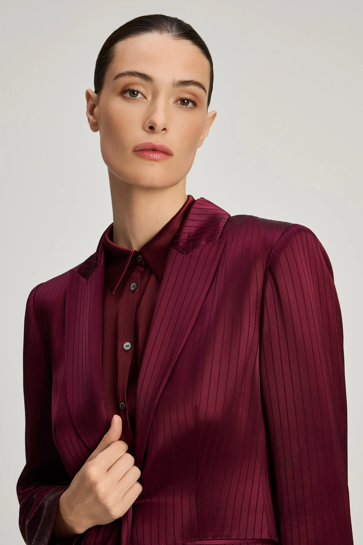 Cinq a Sept Georgia Satin Stripe Cheyenne Blazer