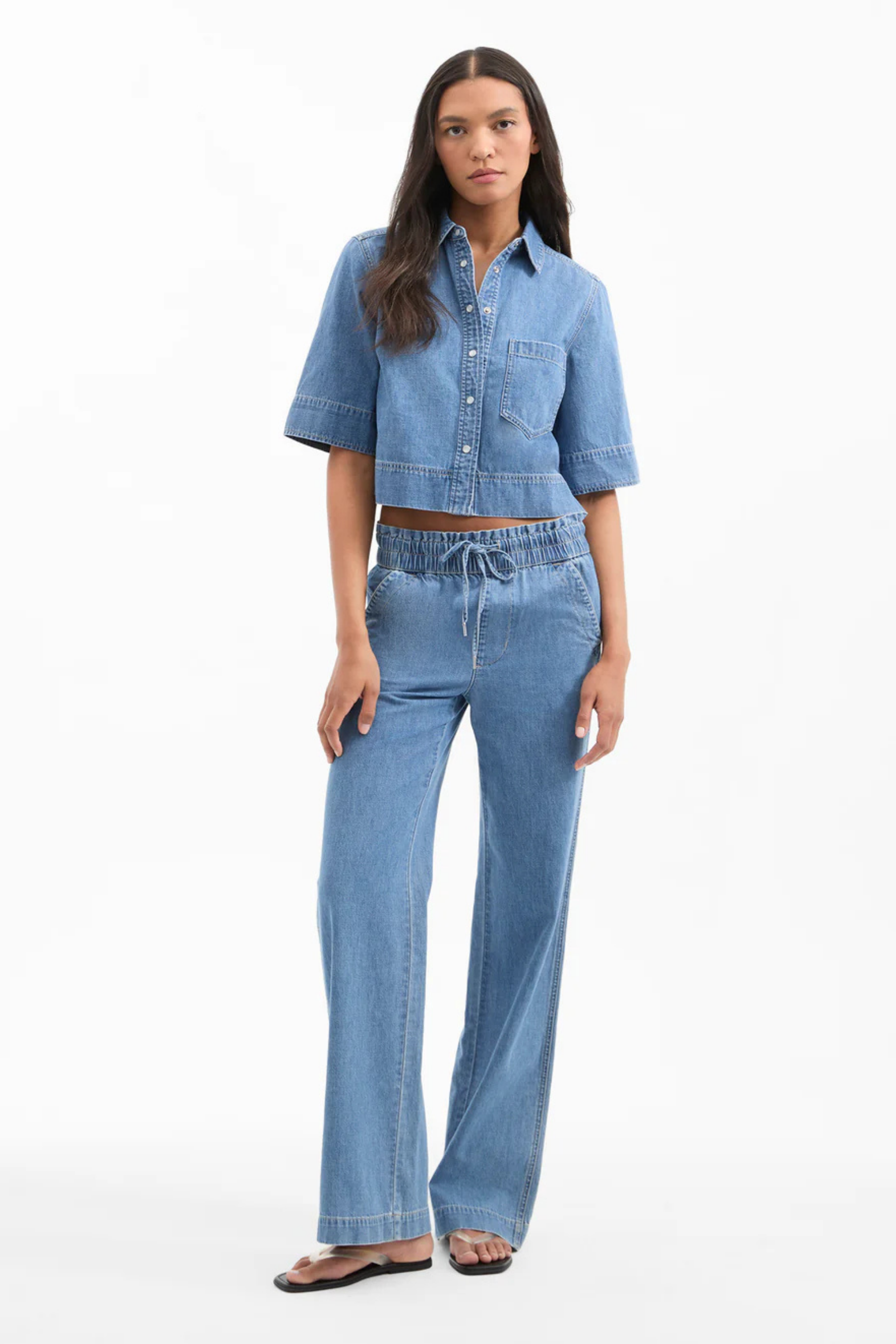 Veronica Beard Dunford Wide Leg w Drawcord