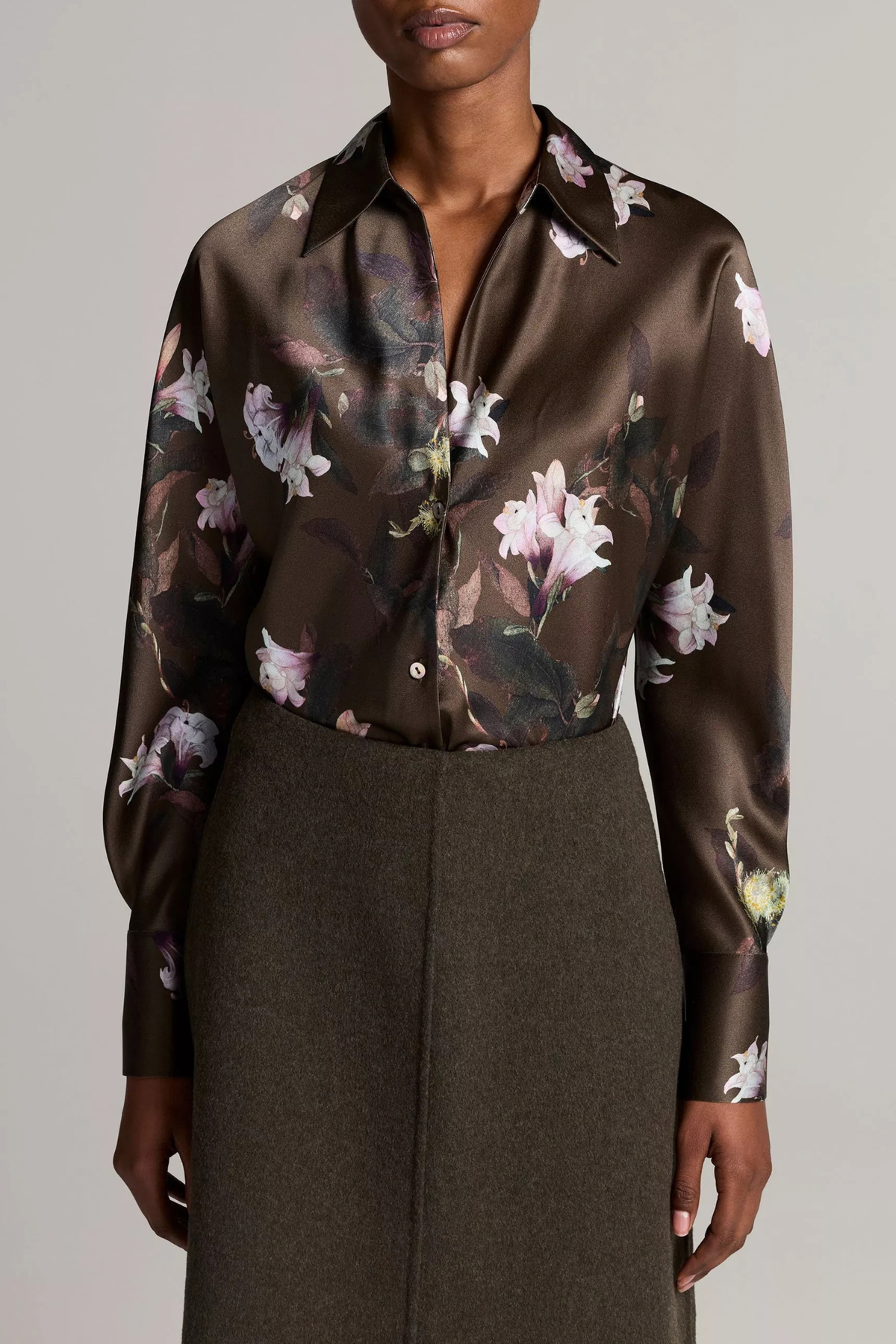 Vince Lily Vine Bias L/S Blouse