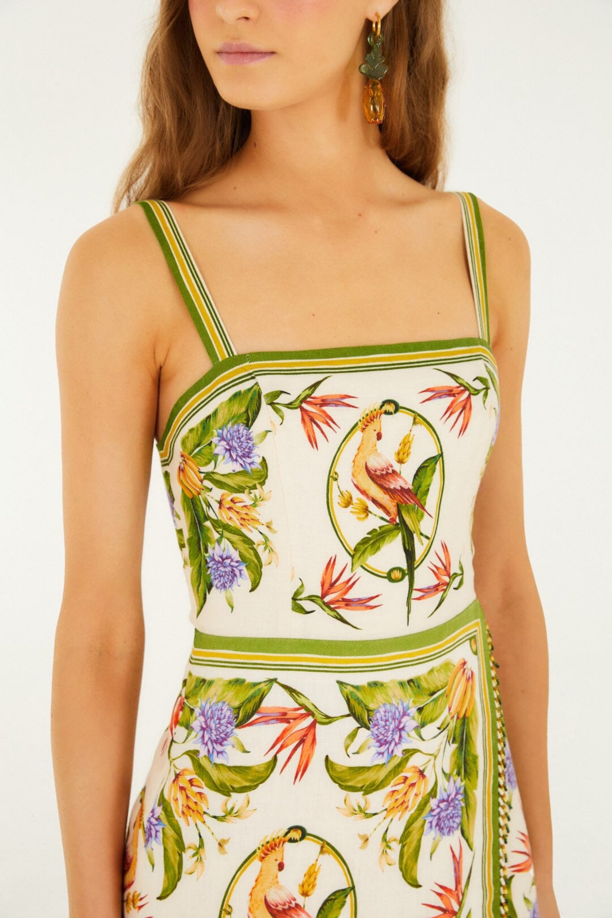 Farm Rio Tropical Scarf Sand S/L Mini Dress