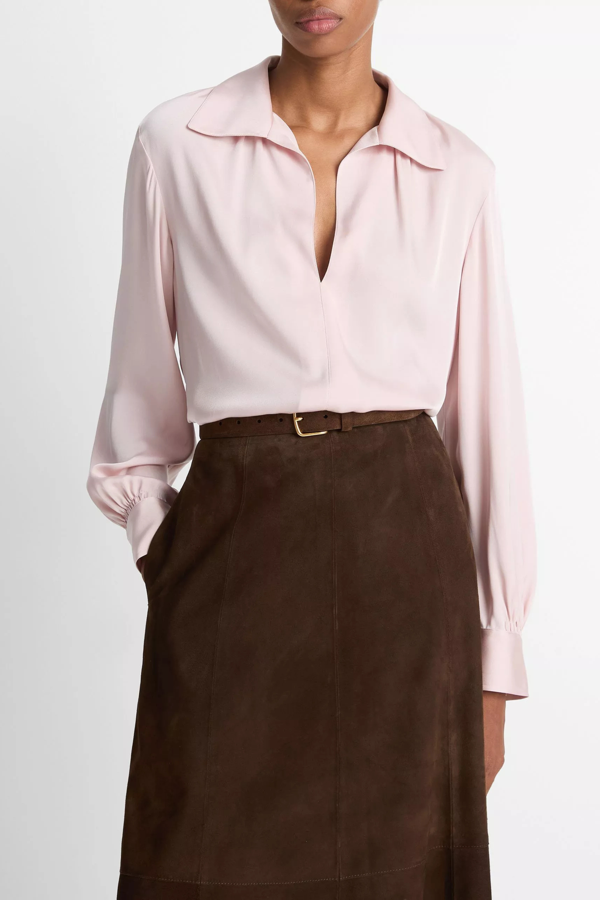 Vince Placed Smocked Blouse