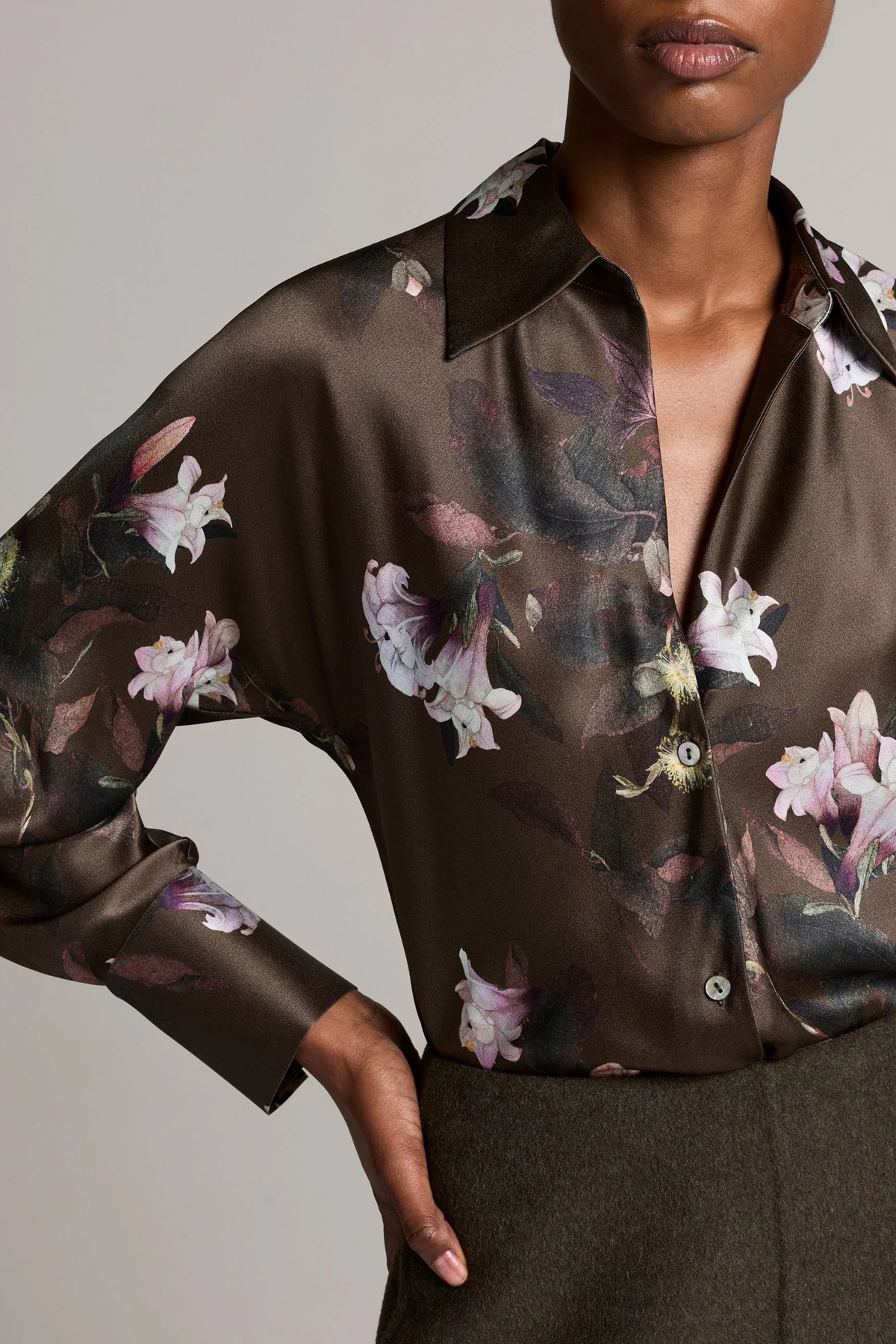 Vince Lily Vine Bias L/S Blouse