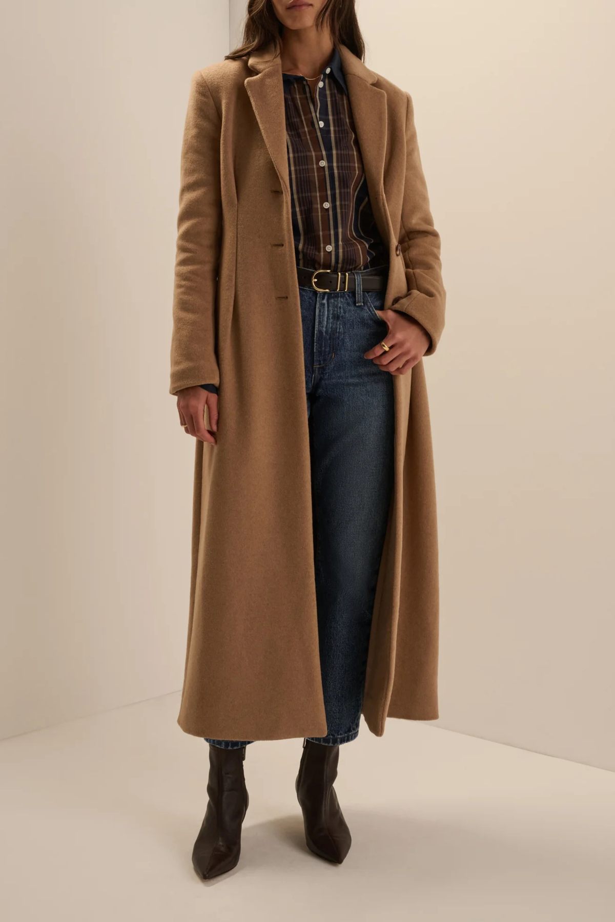 Favorite Daughter The Cuffed Statement Shirt in Toffee Plaid