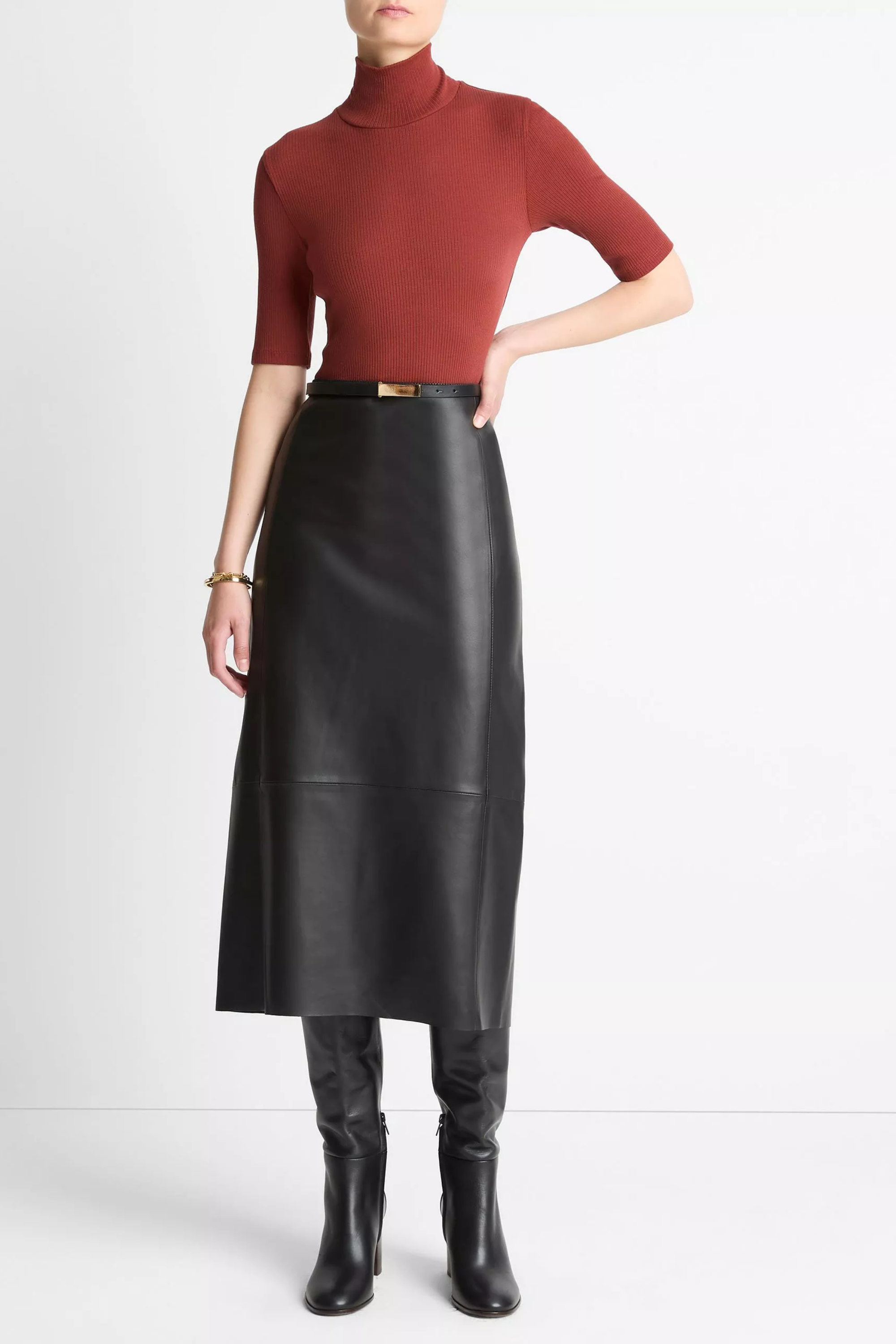 Vince Elbow Sleeve Turtleneck