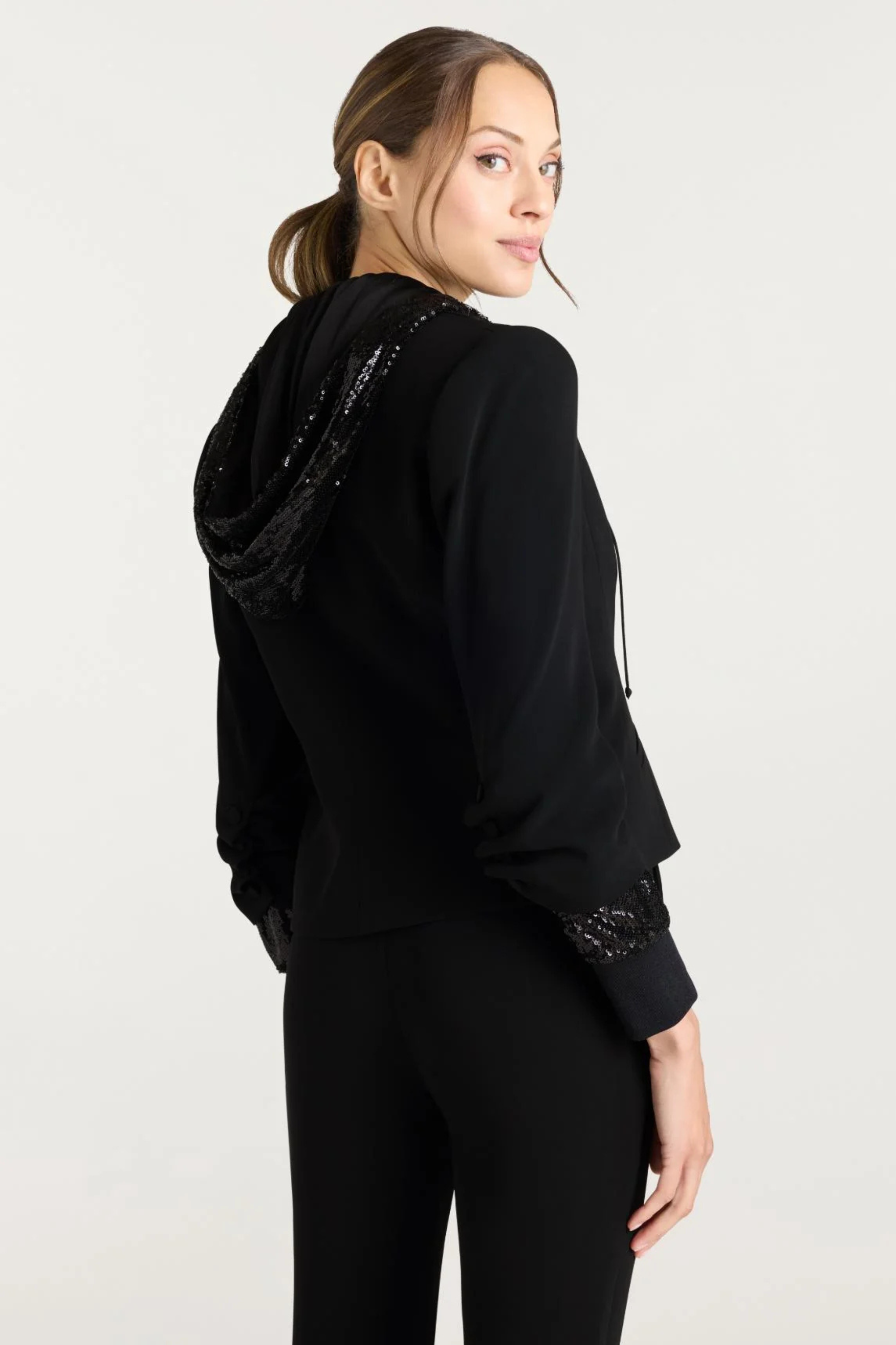 Cinq a Sept Sequin Hooded Le Petit Khloe