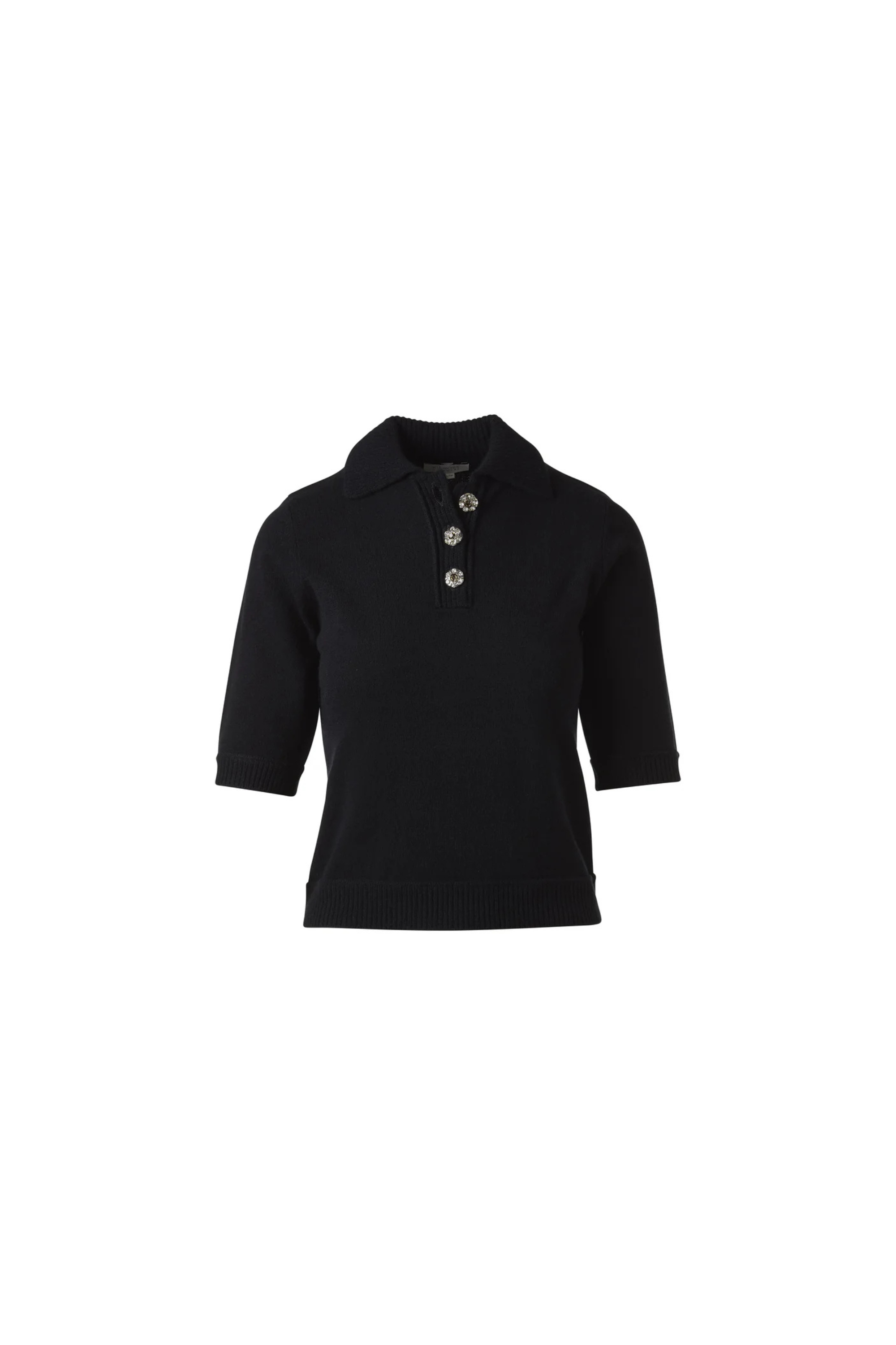 Kinross Crystal Button Elbow Sleeve Polo