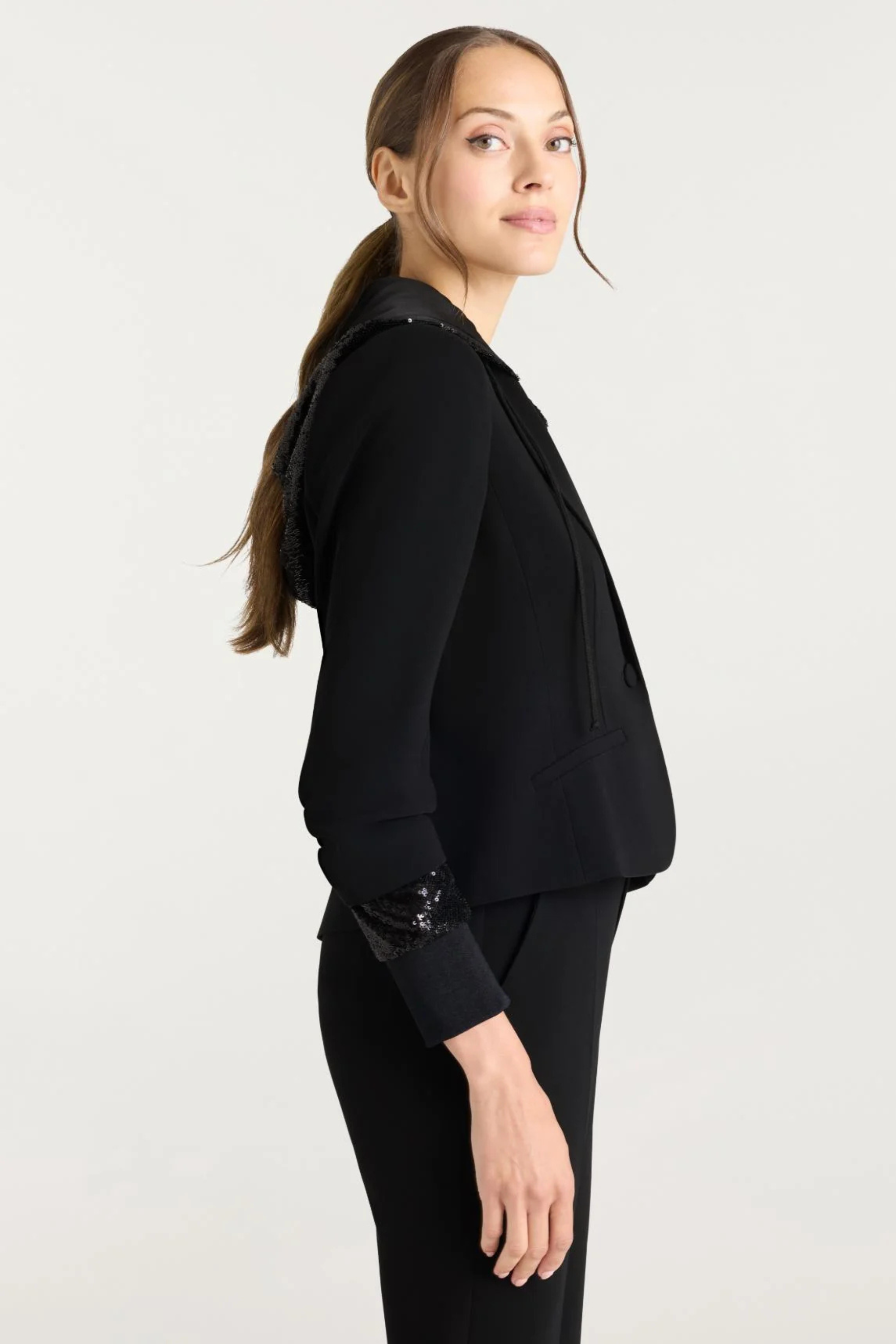 Cinq a Sept Sequin Hooded Le Petit Khloe