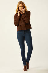 Ecru Suede Short Trench