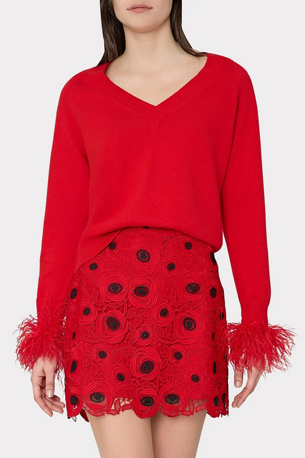 Milly Feather Cuff Sweater