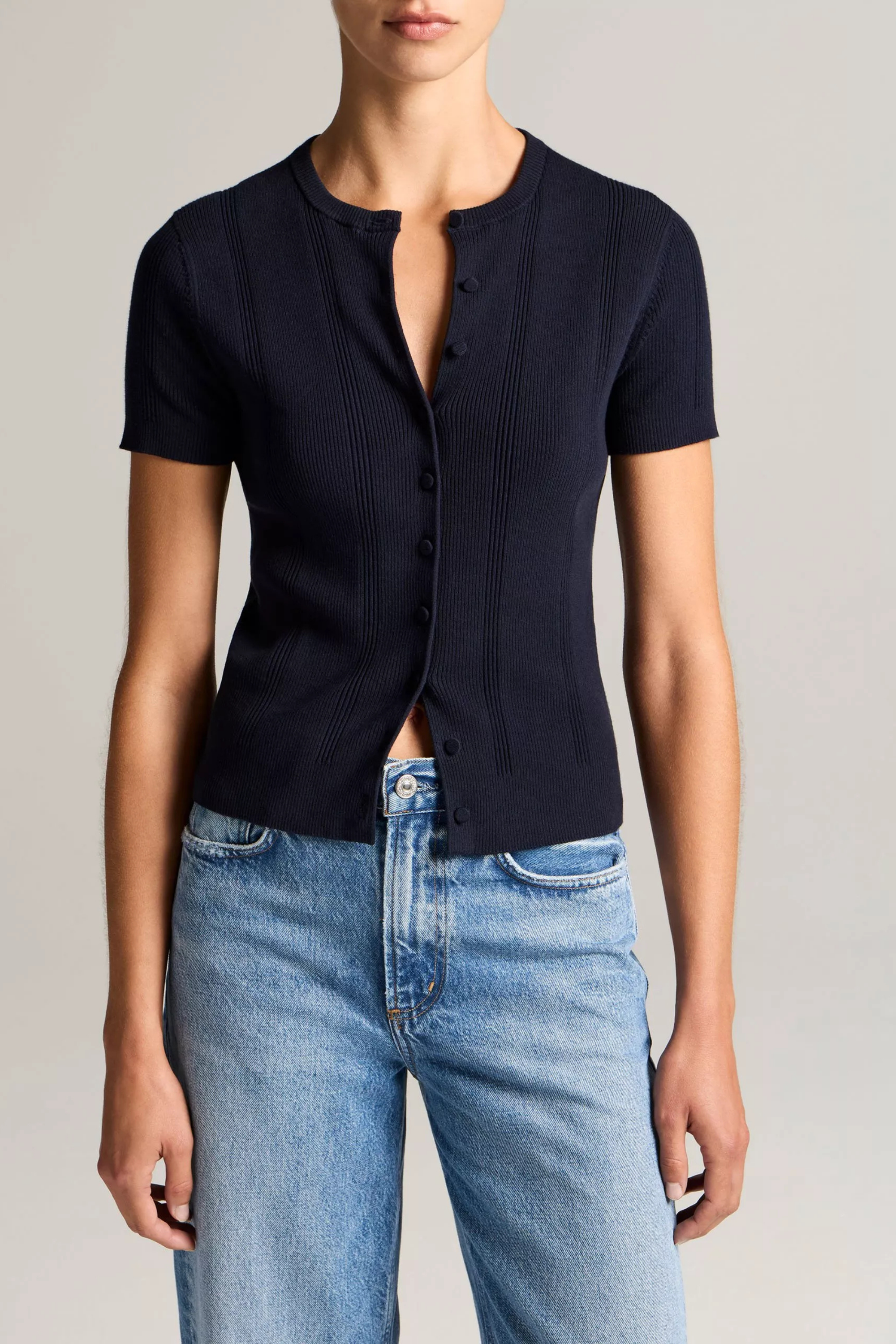 Vince S/S Rib Cardi