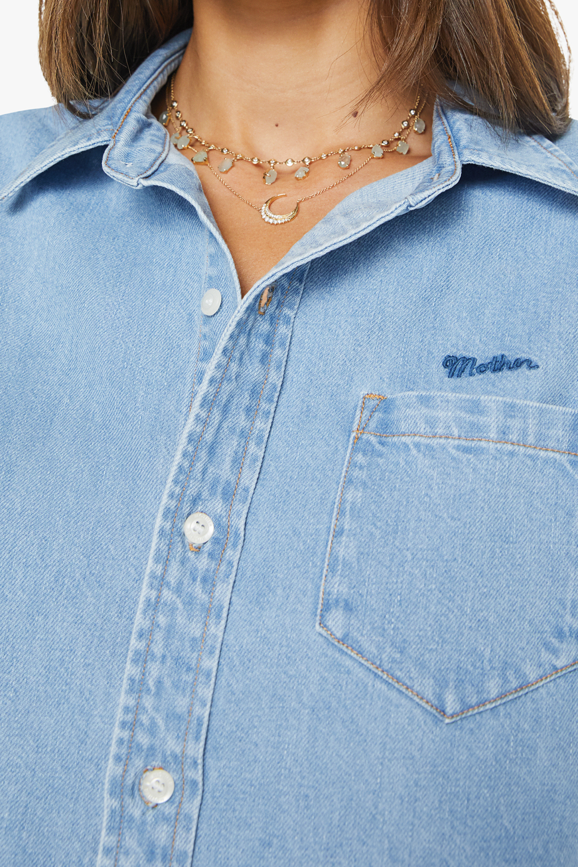 Mother The Honor Roll Embroidered Button Down