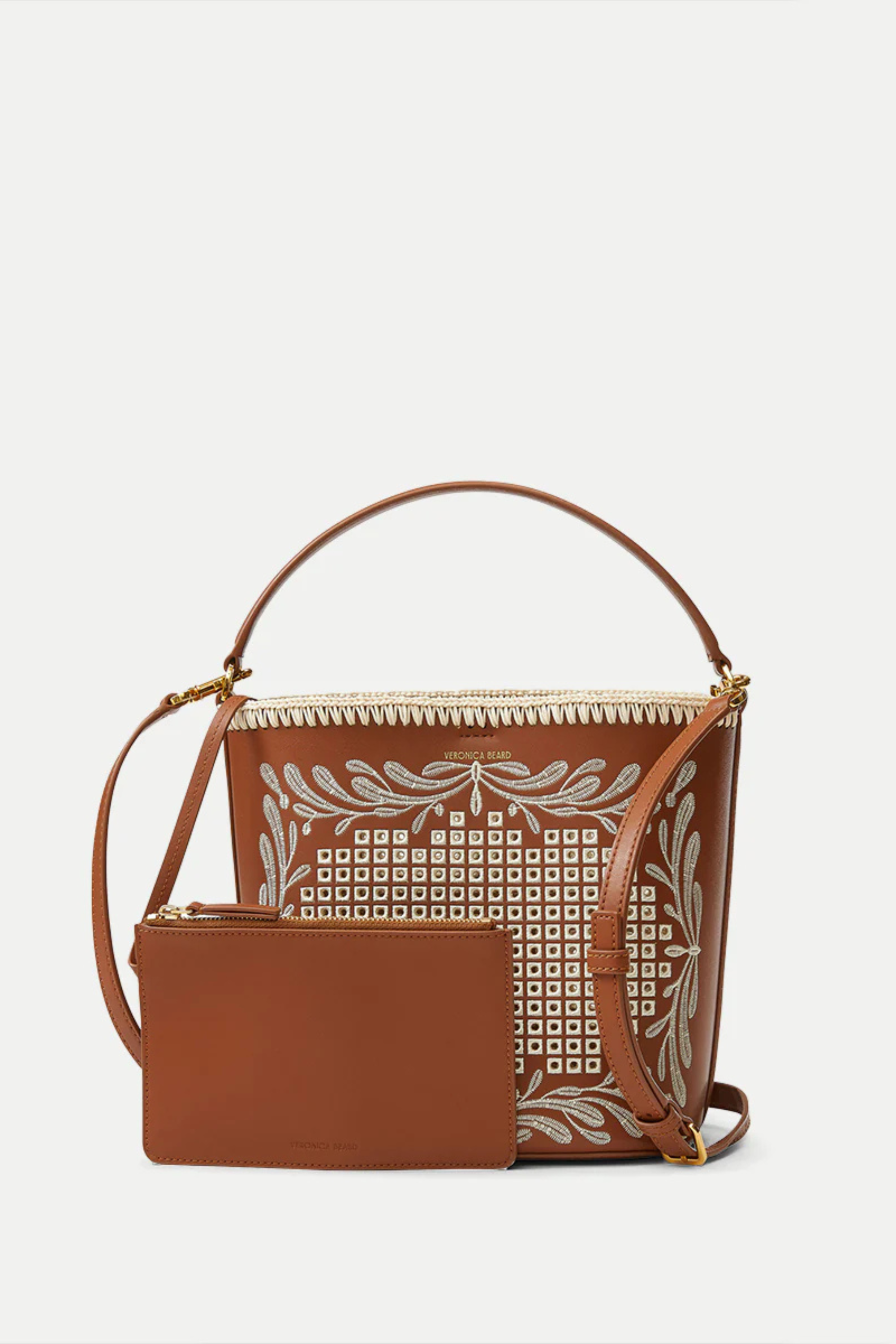 Veronica Beard Small Eyelet Feedbag Hazelwood