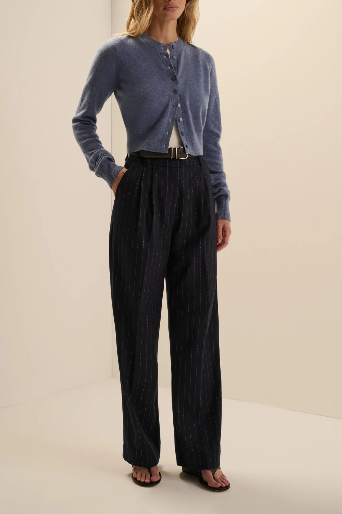 Favorite Daughter The Petite Favorite Pant in Navy Pin