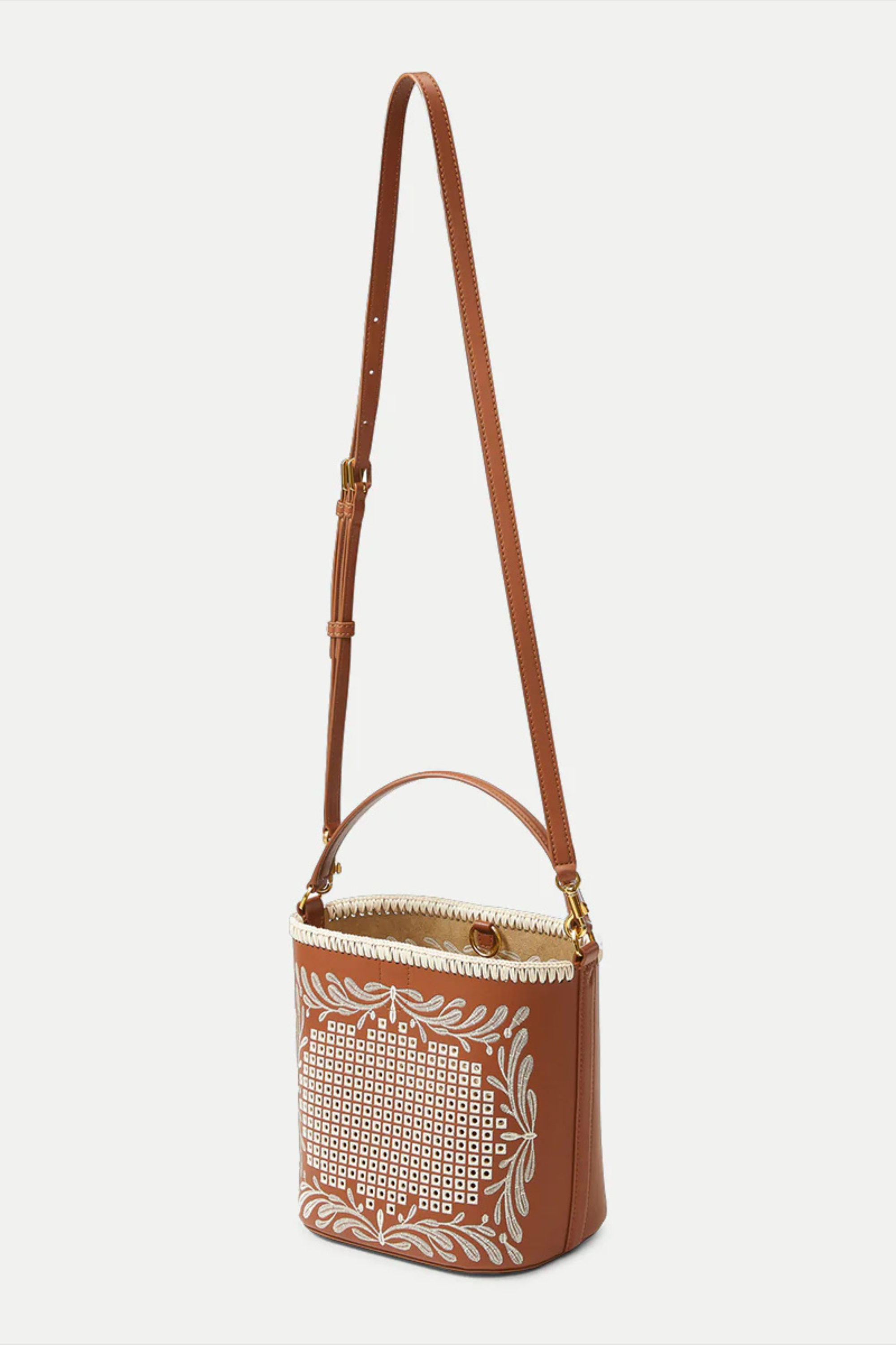 Veronica Beard Small Eyelet Feedbag Hazelwood