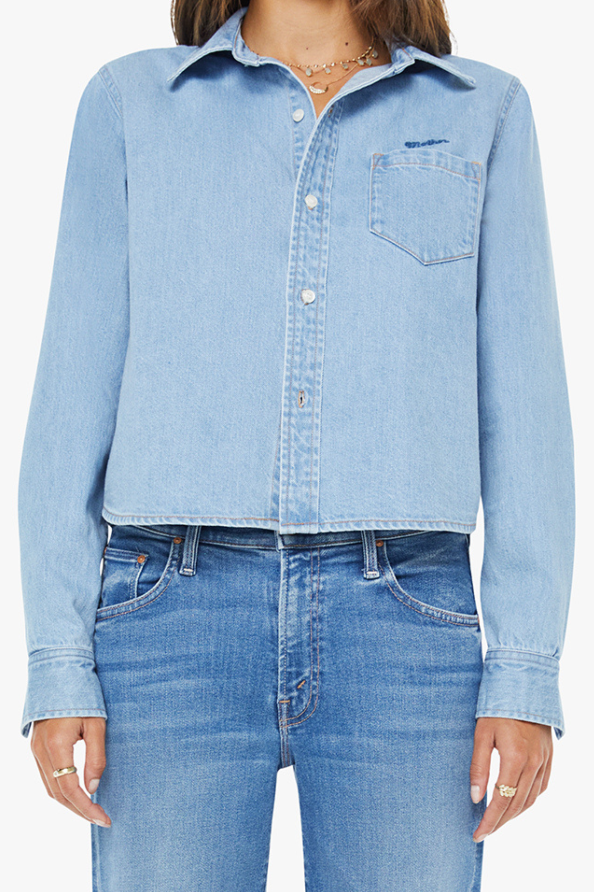 Mother The Honor Roll Embroidered Button Down