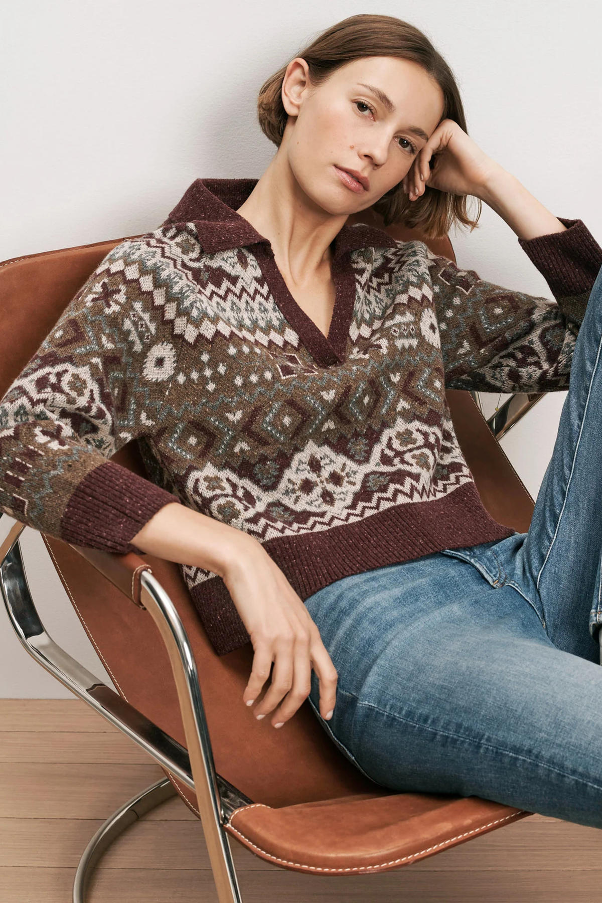 Veronica Beard Catania Fairisle Pullover