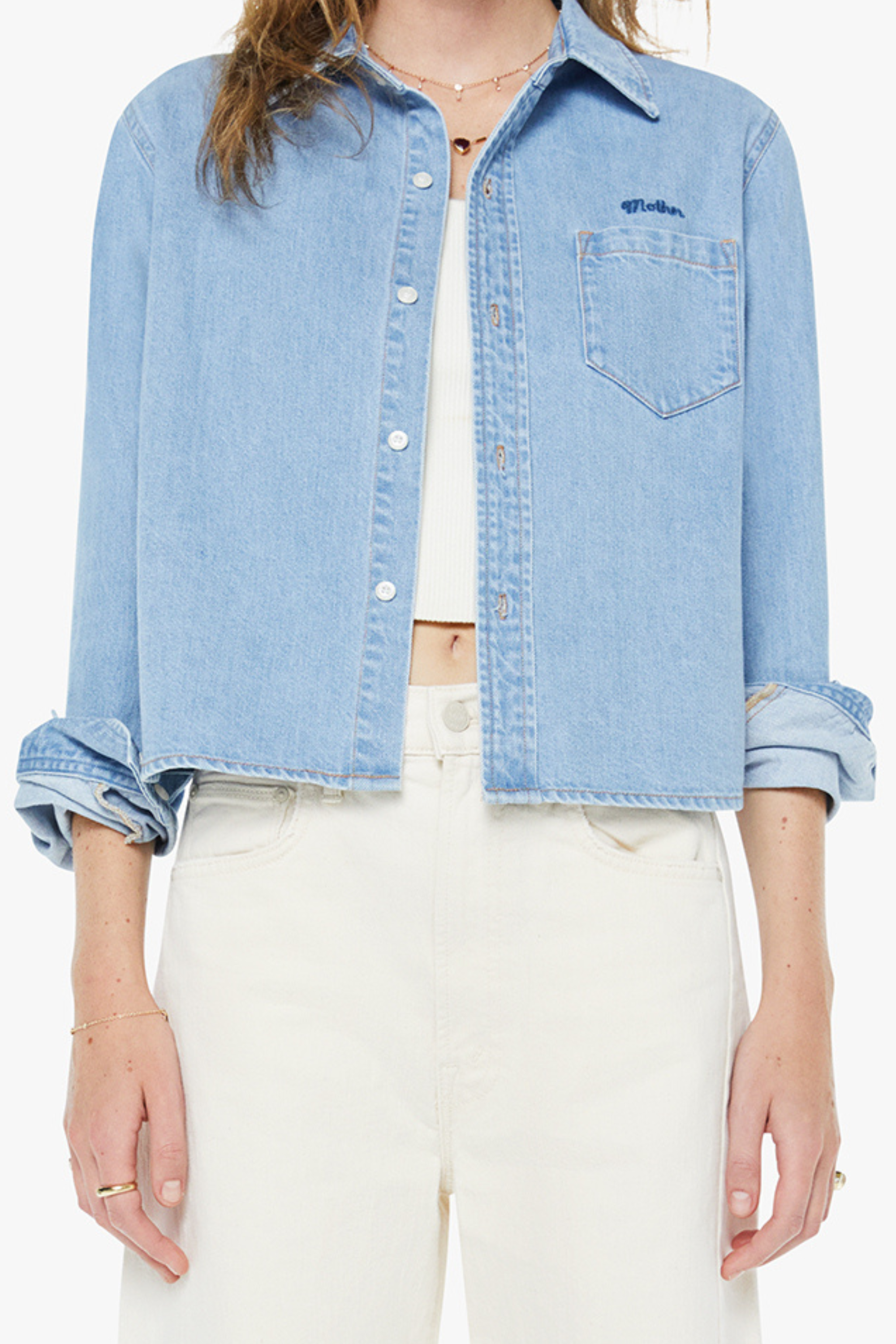 Mother The Honor Roll Embroidered Button Down