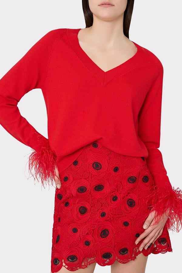 Milly Feather Cuff Sweater