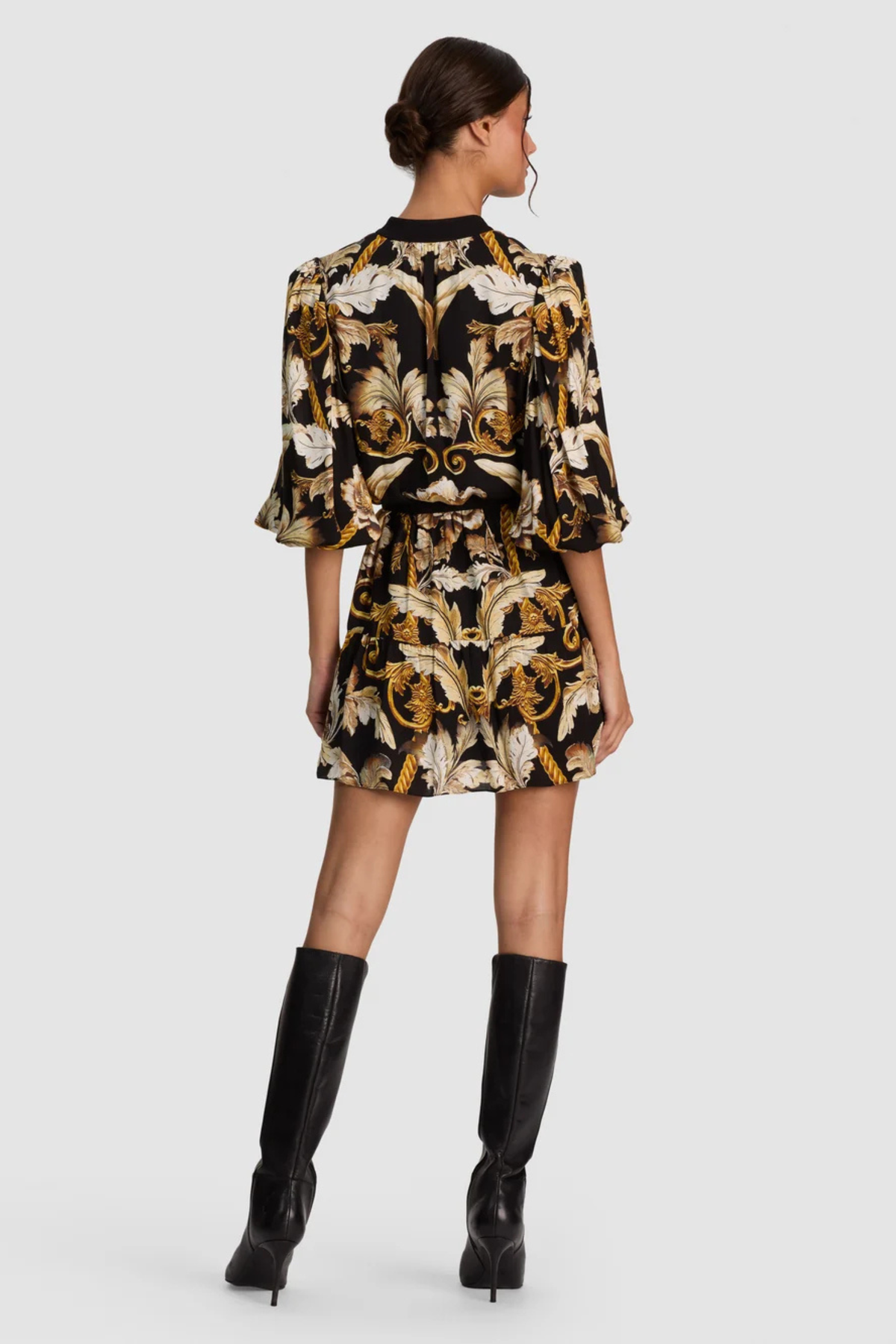 Alice + Olivia Antonette Tiered Mini Shirt Dress