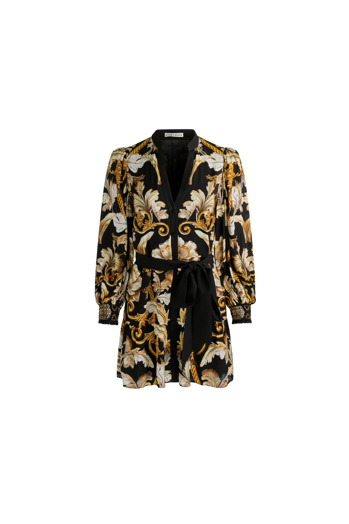 Alice + Olivia Antonette Tiered Mini Shirt Dress