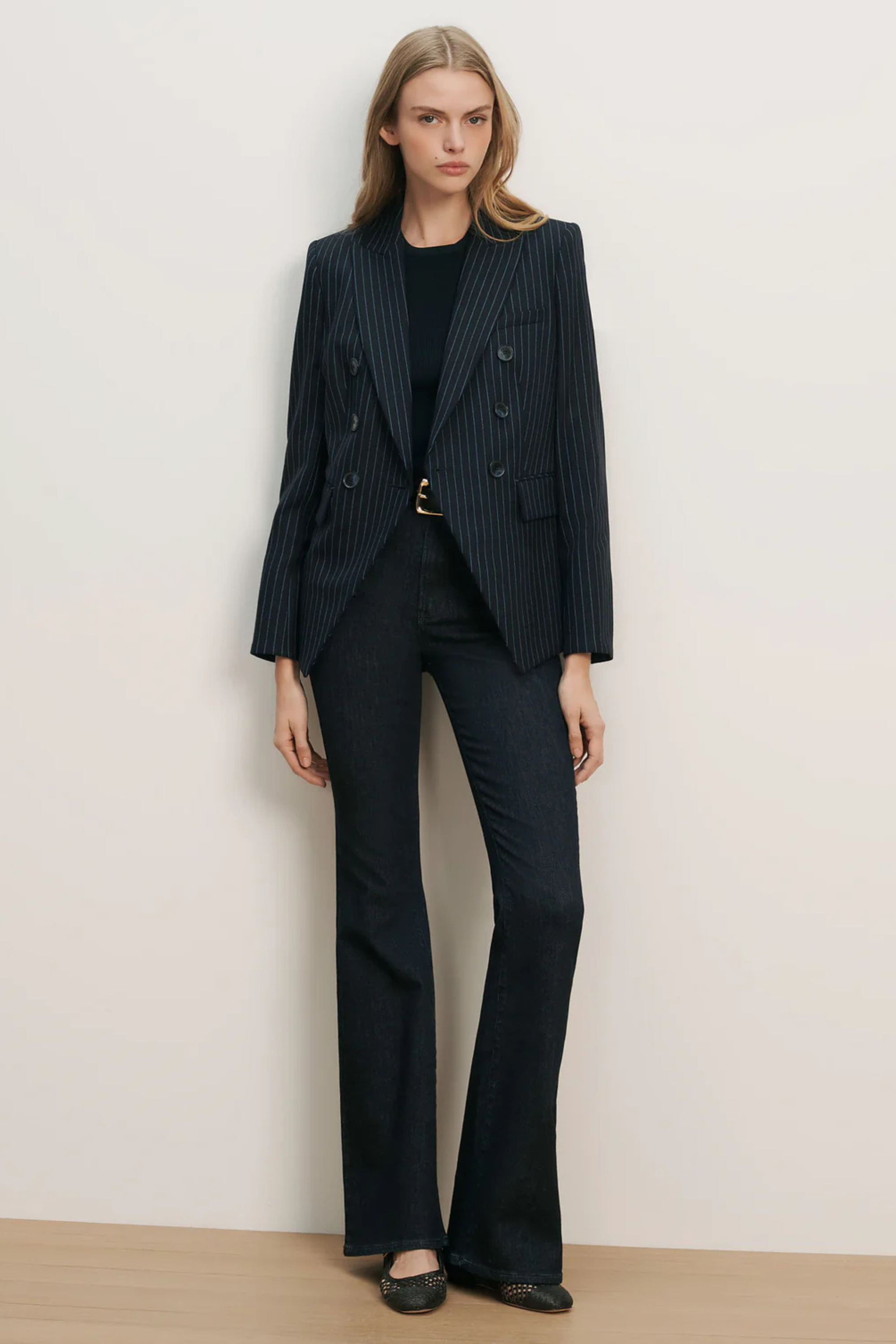 Veronica Beard Miller Dickey Jacket in Pinstripe