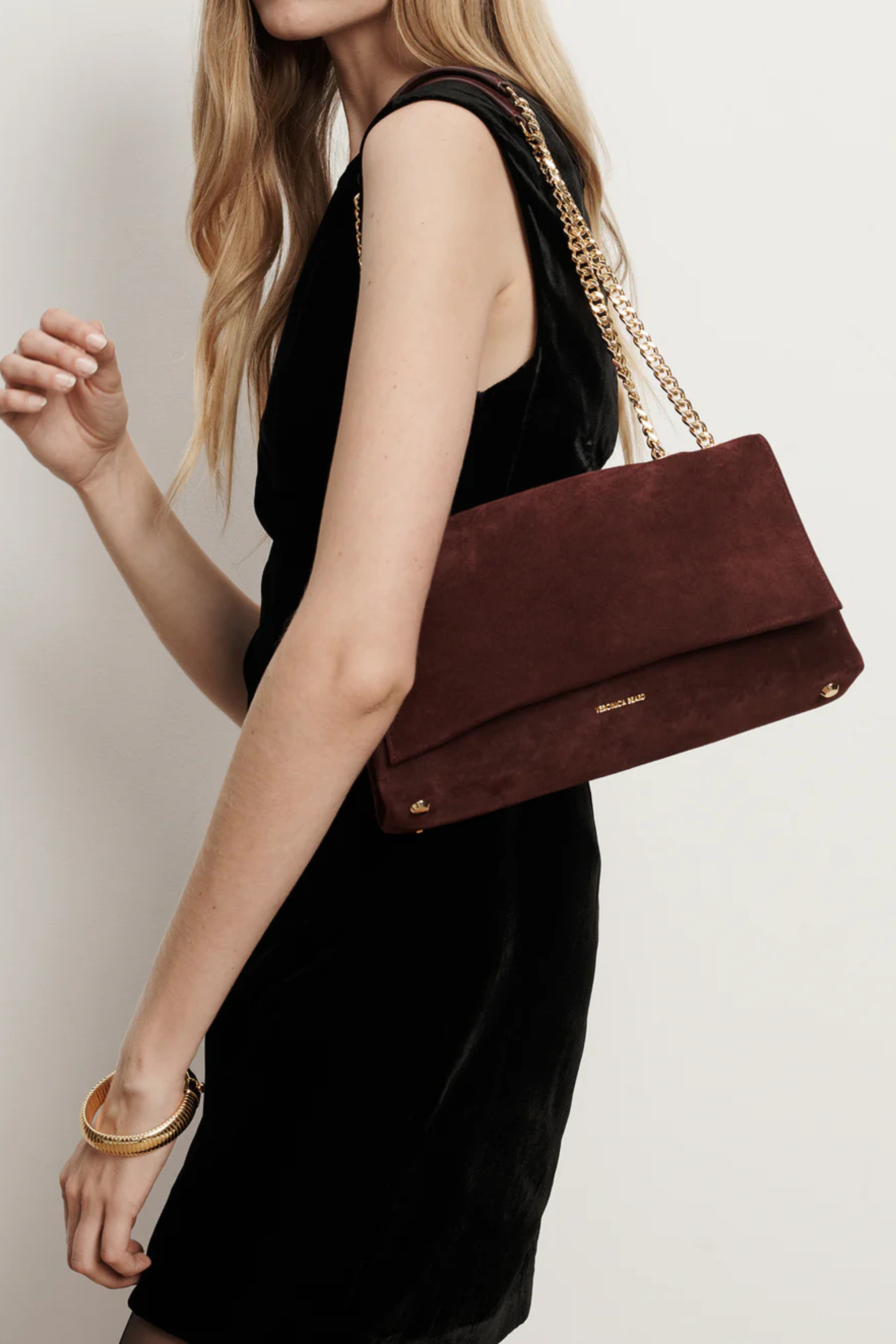 Veronica Beard Suede Wedge Bag