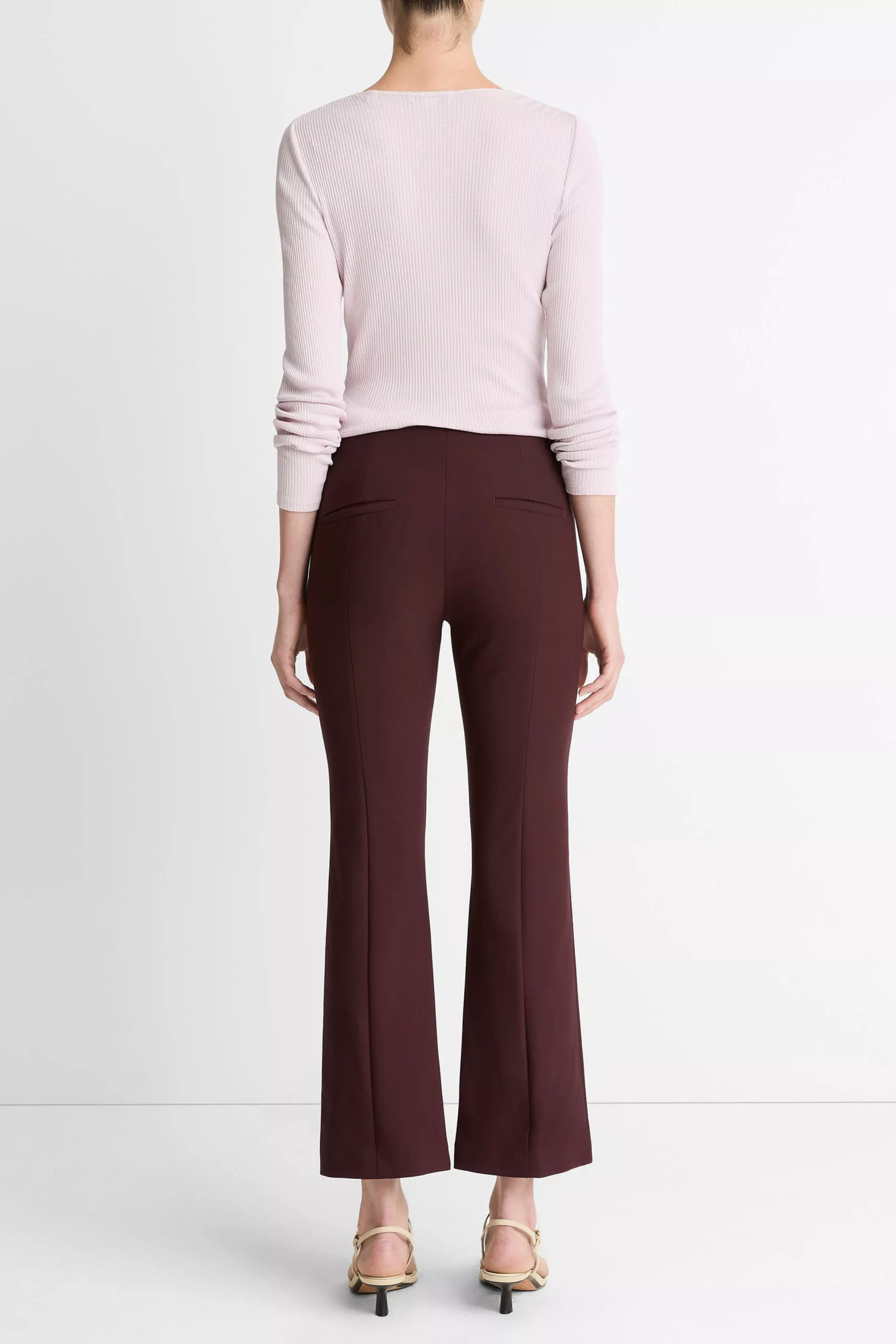 Vince Mid Rise Pintuck Crop Flare