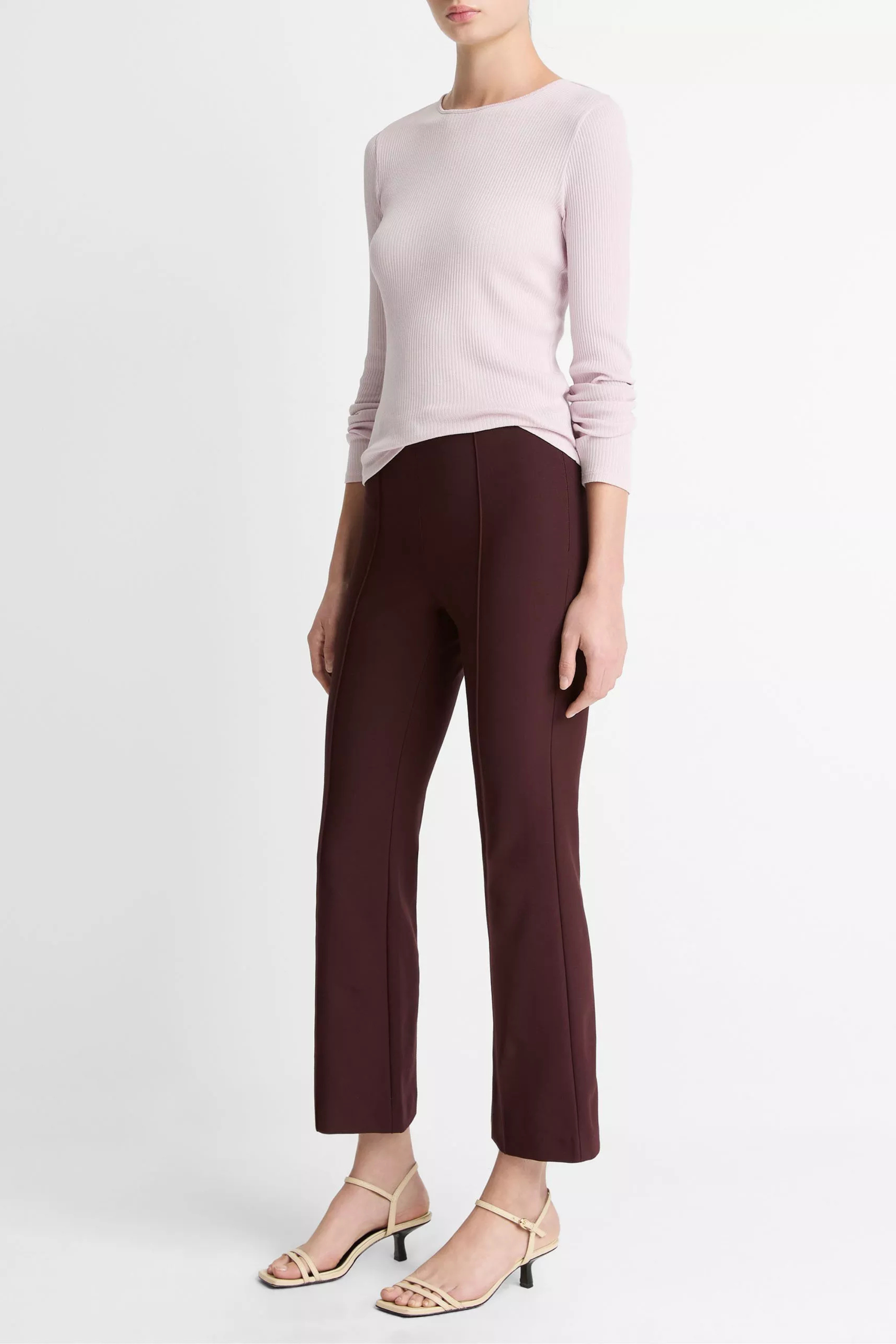 Vince Mid Rise Pintuck Crop Flare