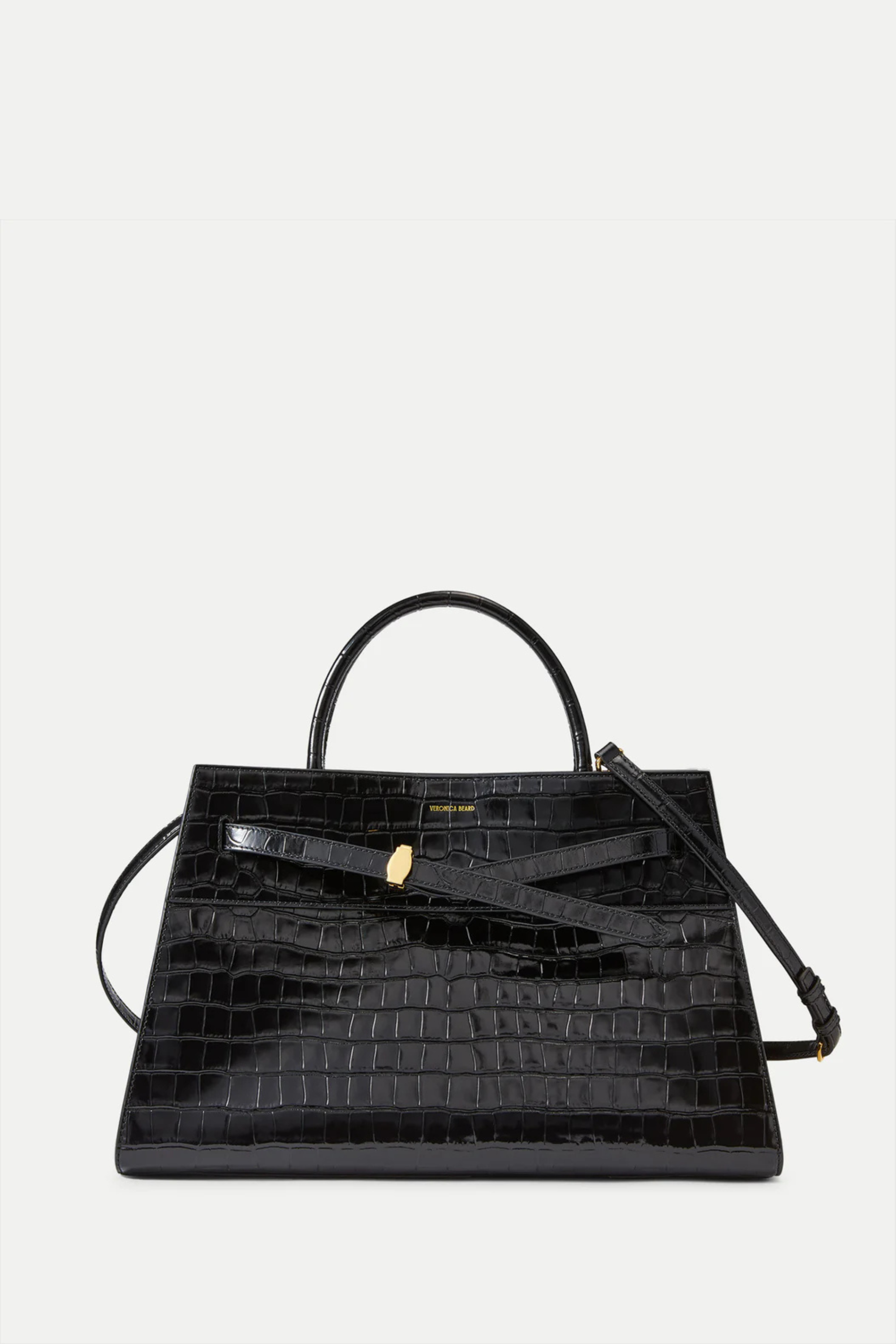 Veronica Beard Large Croc Embossed Dash Bag