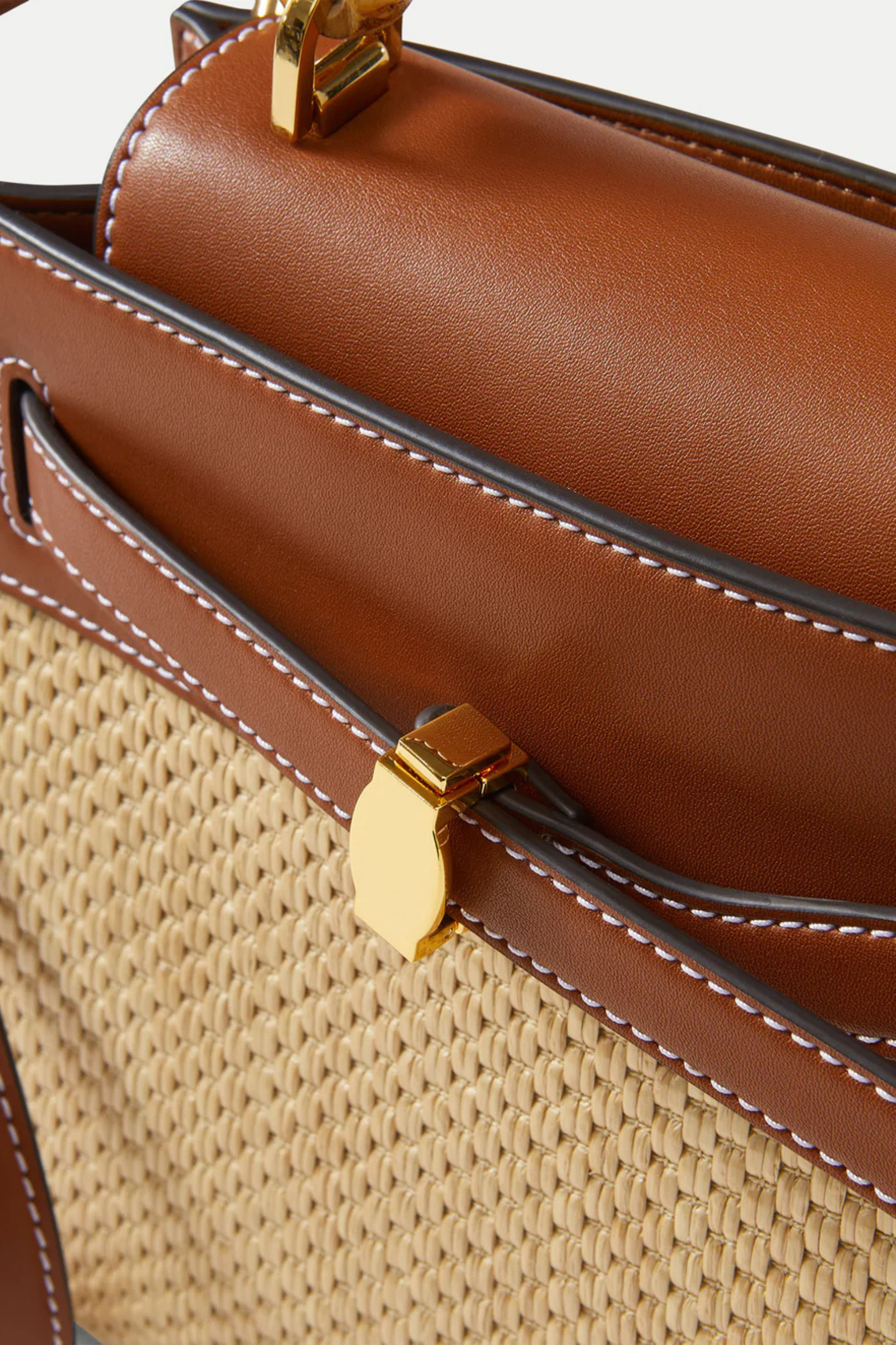 Veronica Beard Raffia Dash Top Handle