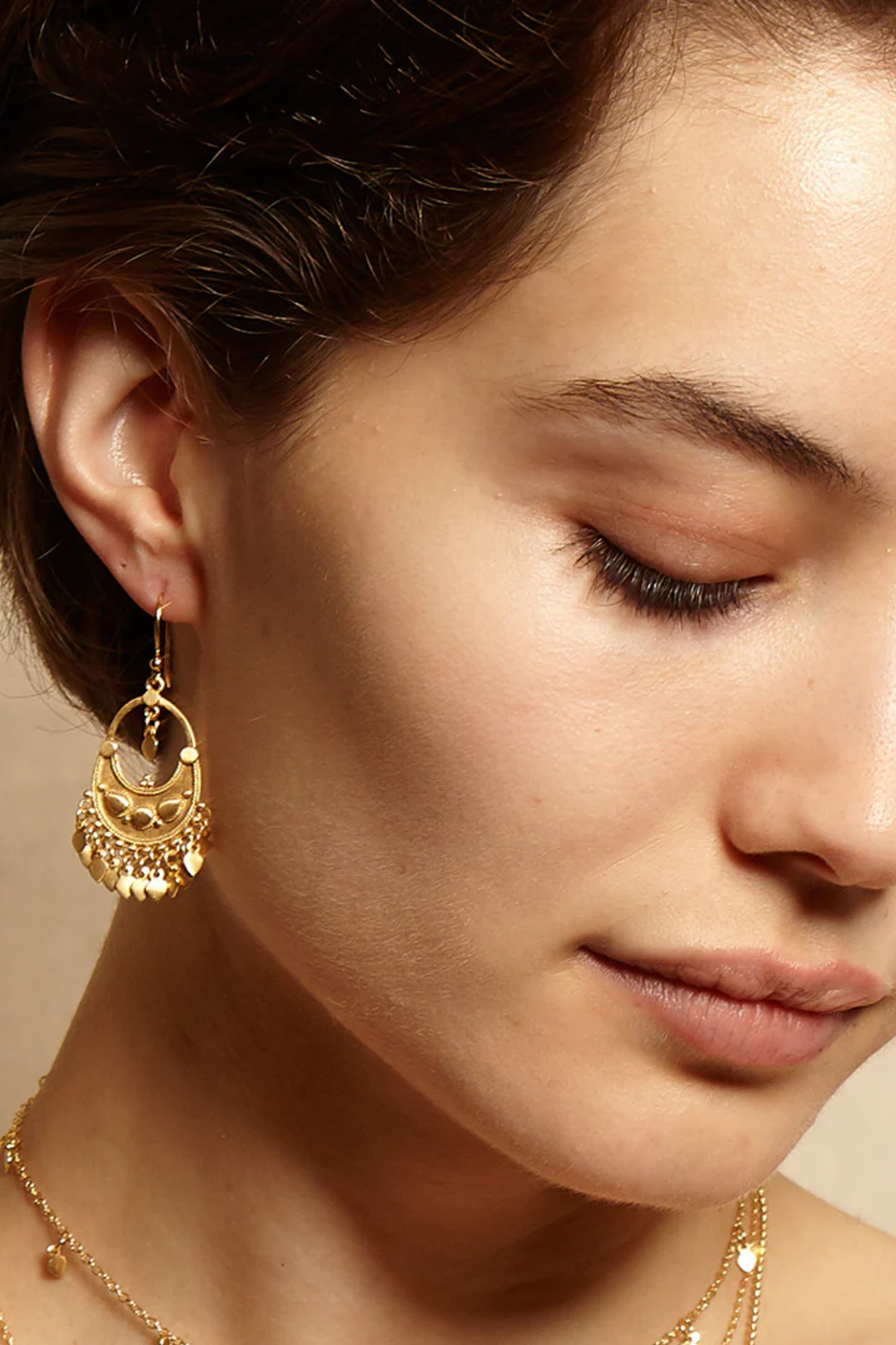 Satya Petal Gold Chandelier Earrings