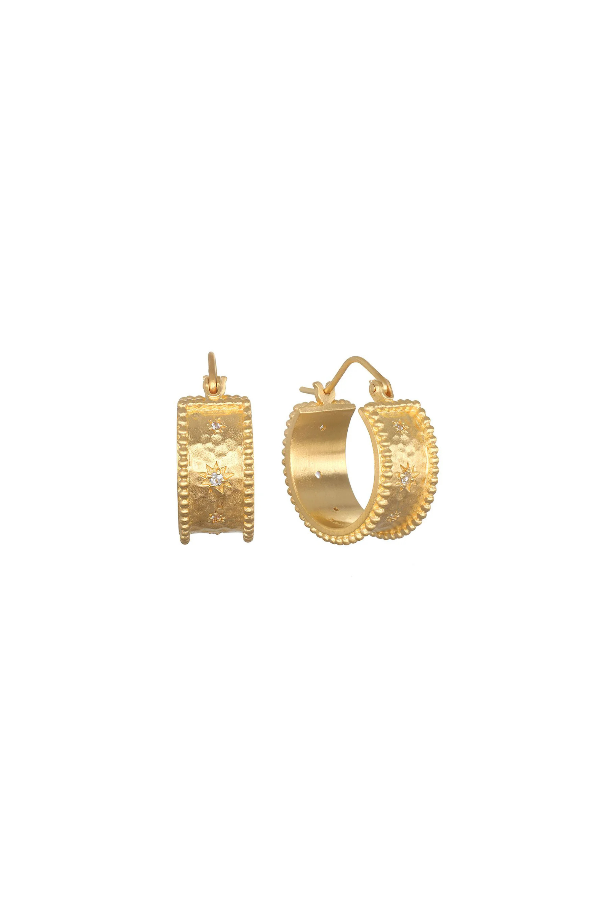 Satya White Topaz Star Hoops