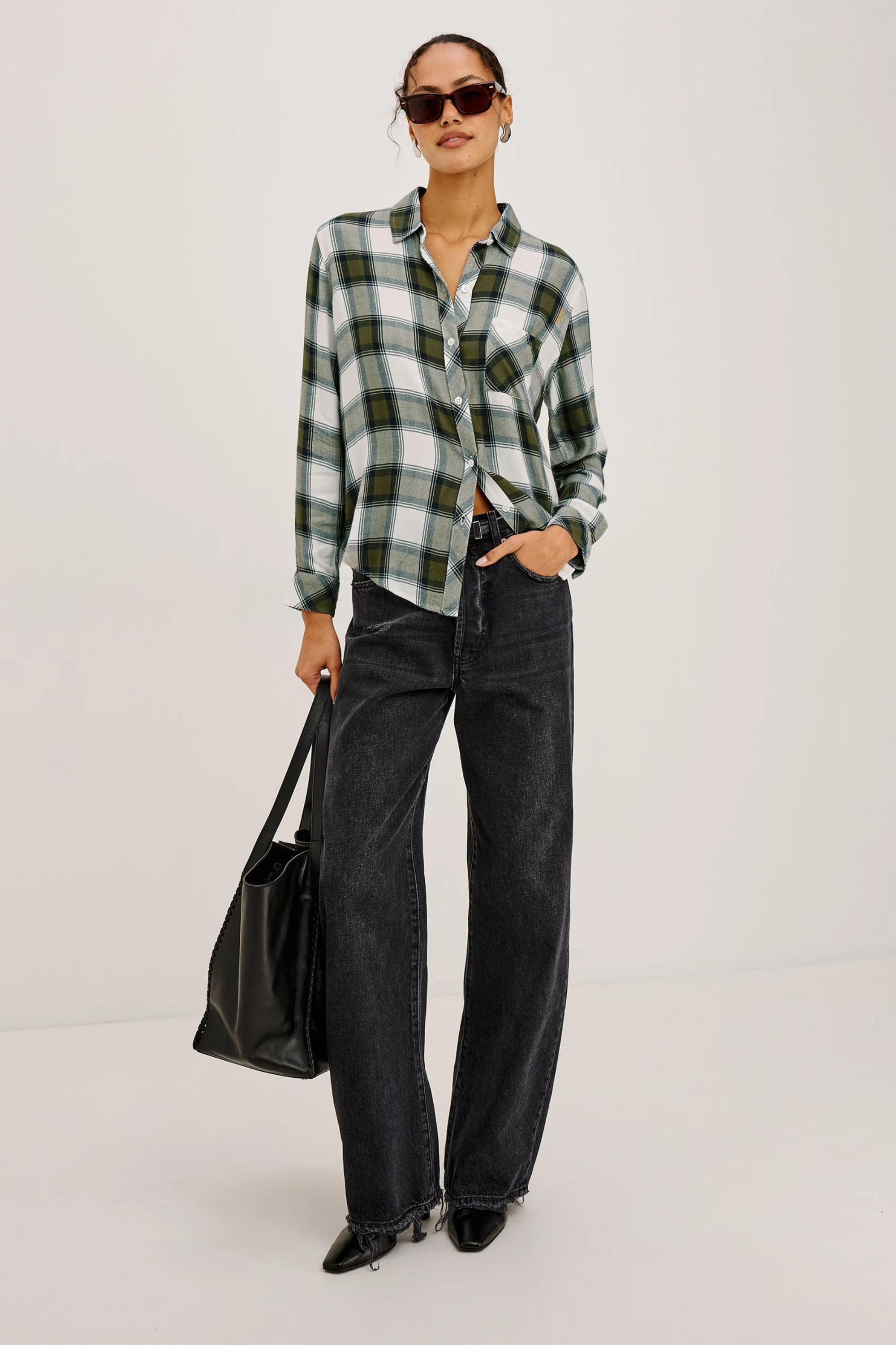Rails Hunter Blouse in Olive Ivory