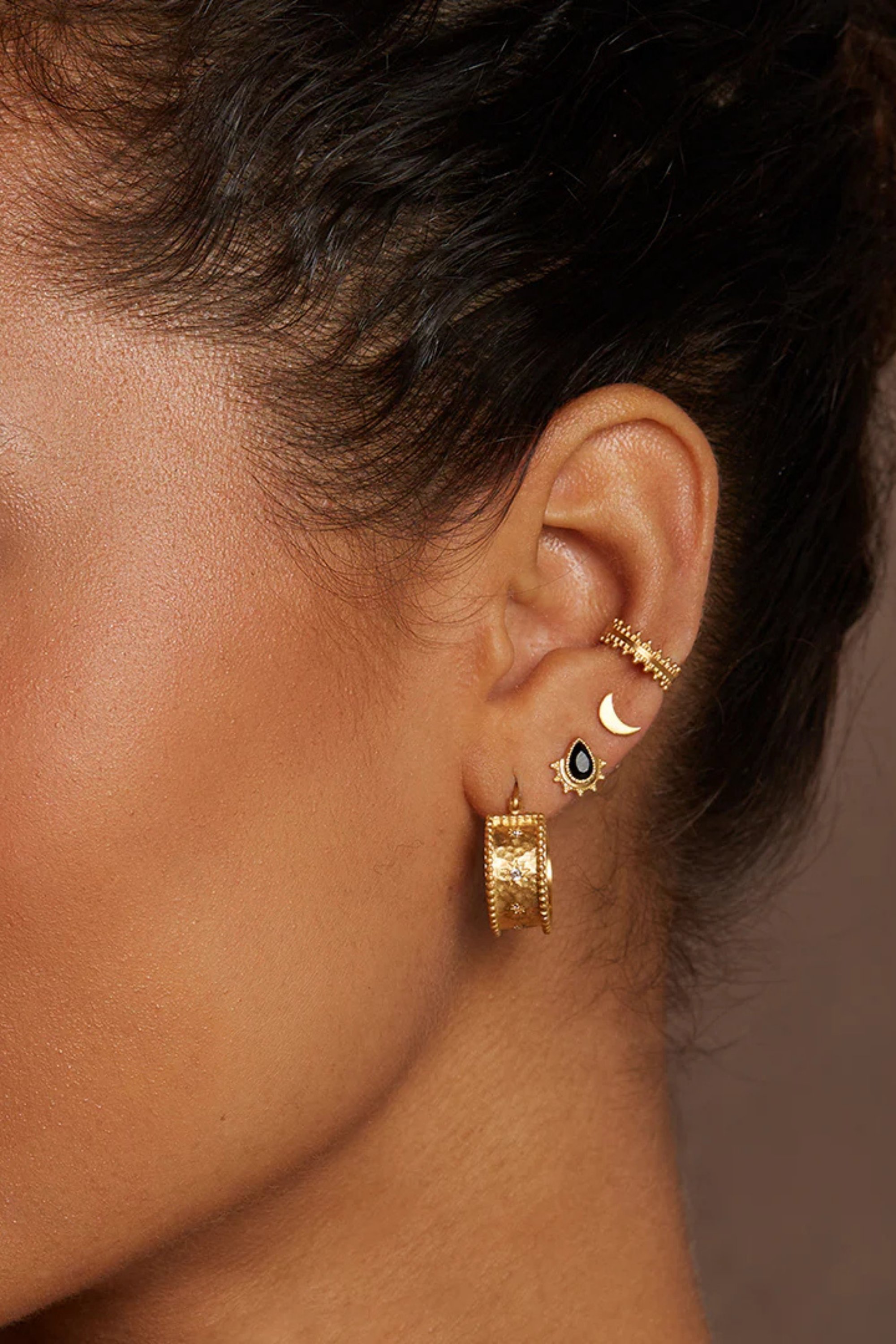 Satya White Topaz Star Hoops