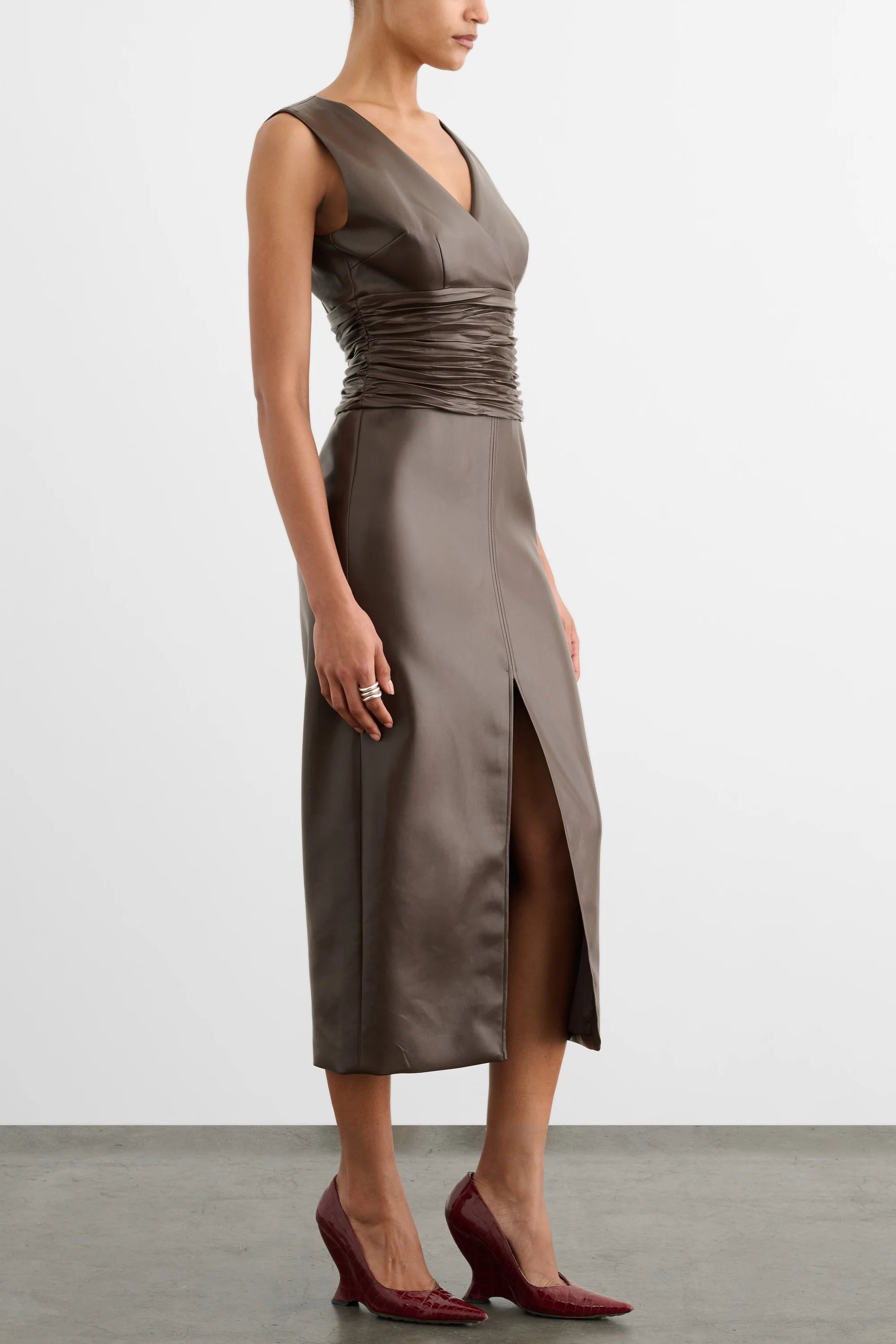 Toccin Fabiana V-Neck Midi Dress