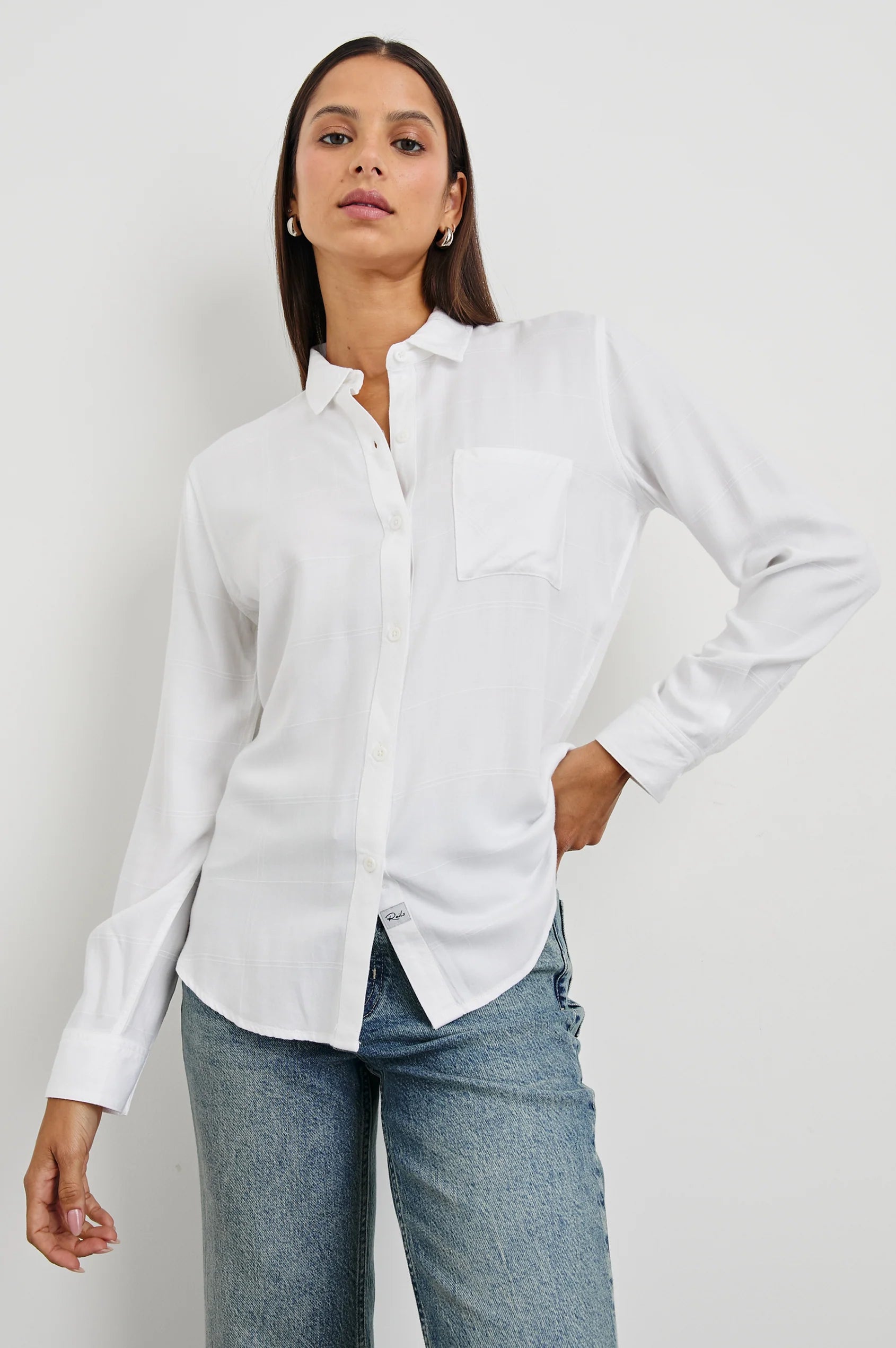 Rails Hunter Blouse in Ivory Check