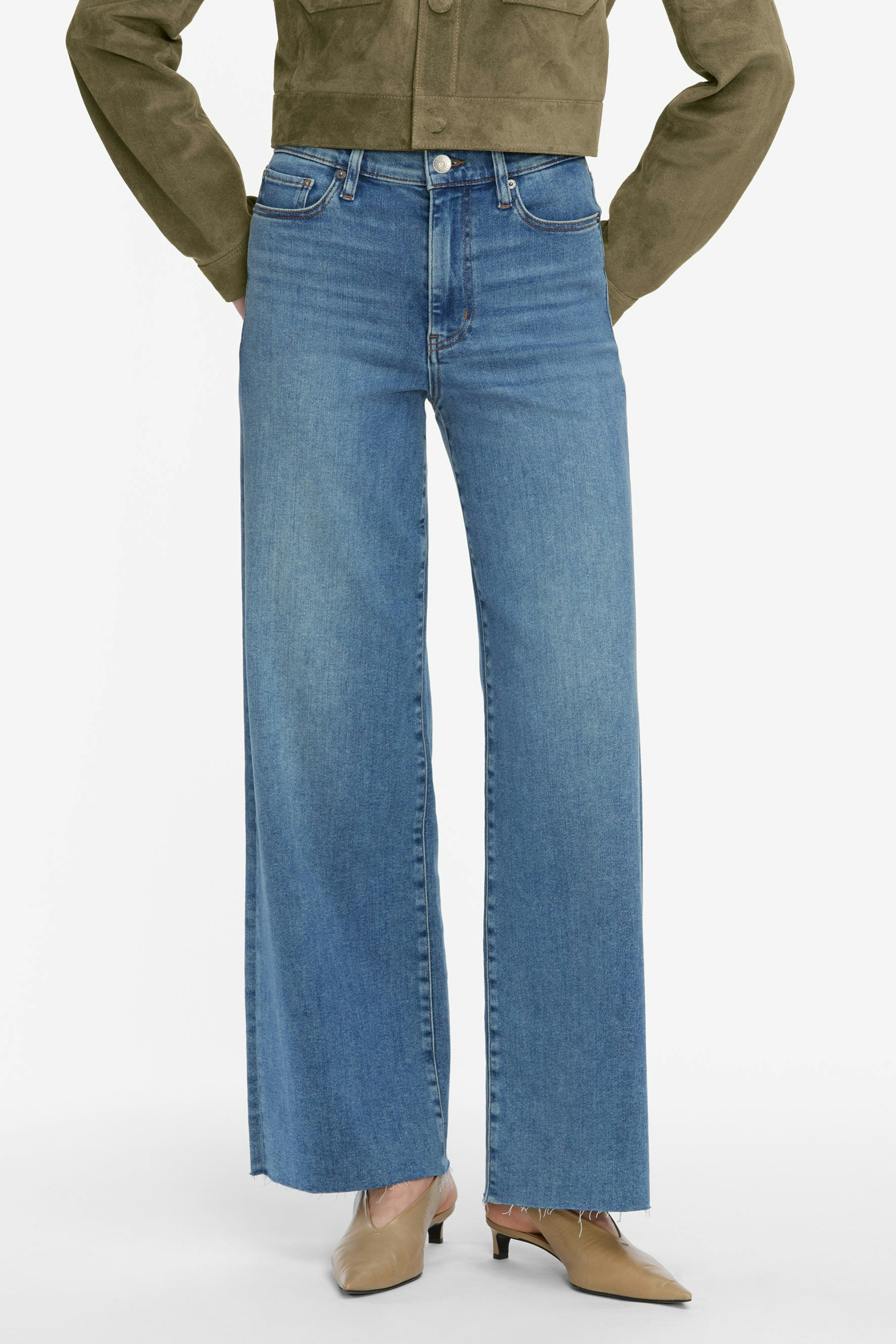 Frame Le Slim Palazzo in Flip Raw