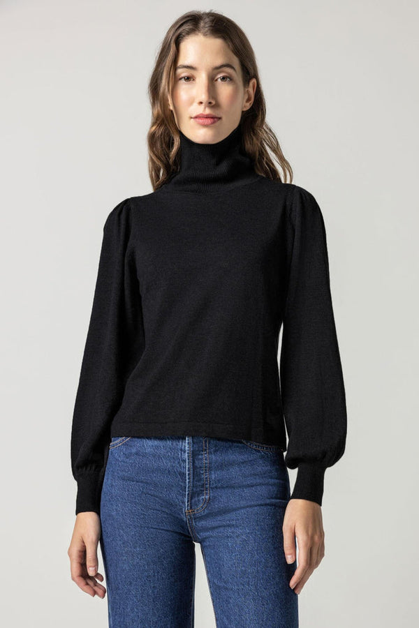 Lilla P Puff Sleeve Turtleneck