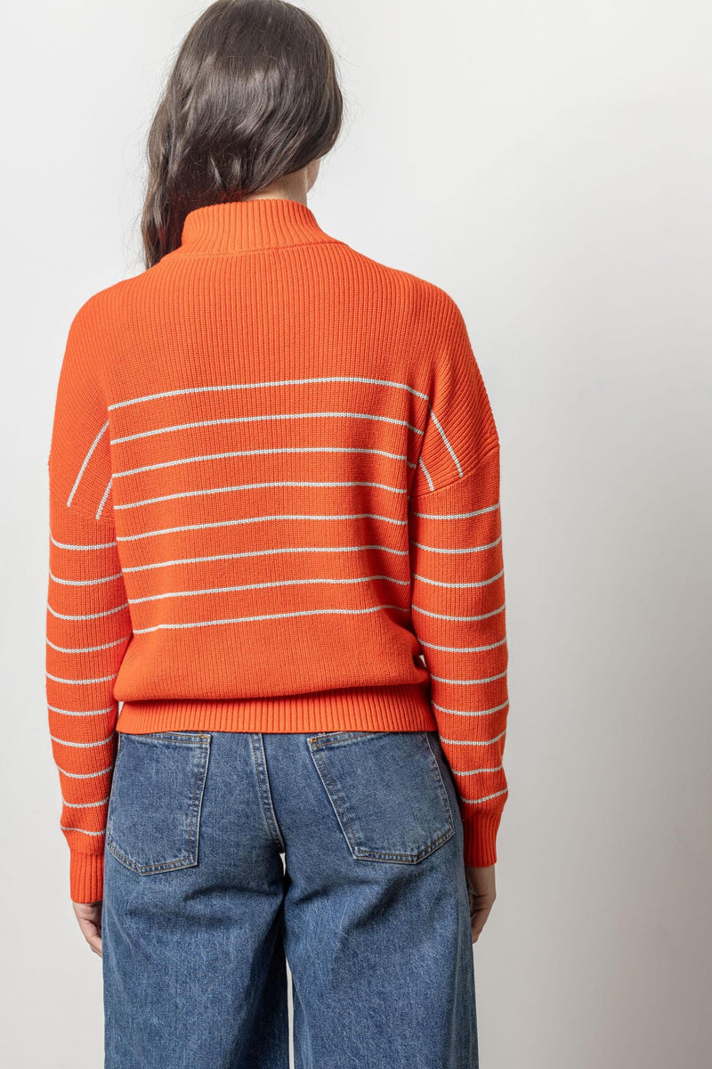 Lilla P Striped Zip Sweater