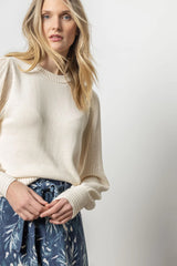 Lilla P Pointelle Sleeve Crew