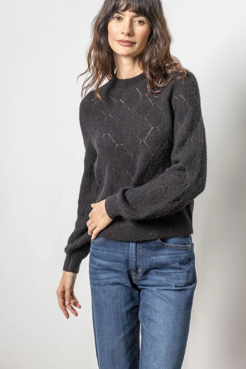 Lilla P Pointelle Crew Sweater