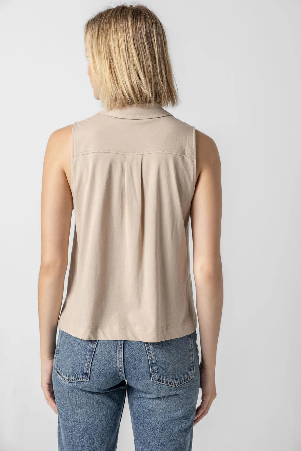 Lilla P Sleeveless Button Down