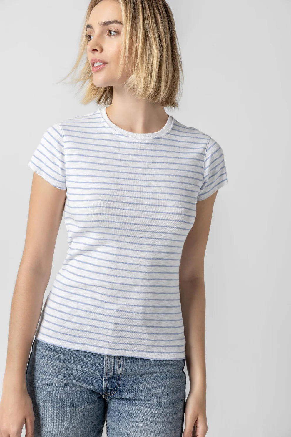 Lilla P Striped Crewneck