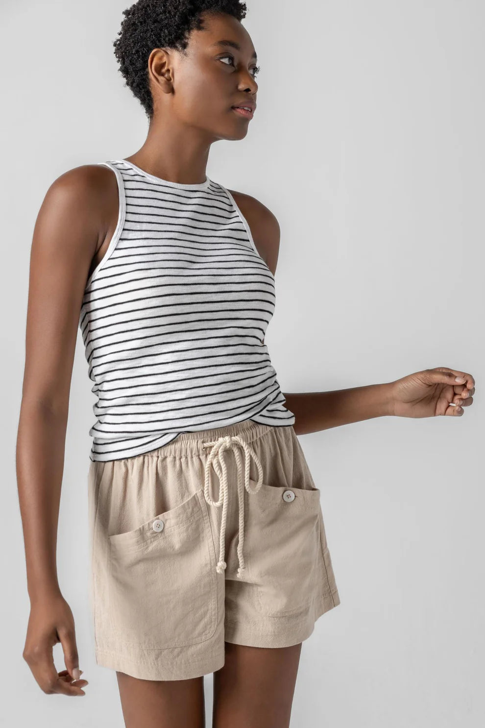 Lilla P Striped High Neck Tank