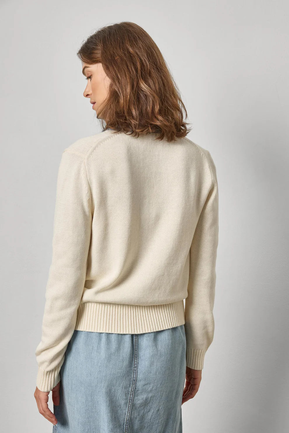 Lilla P Denim Collar Sweater
